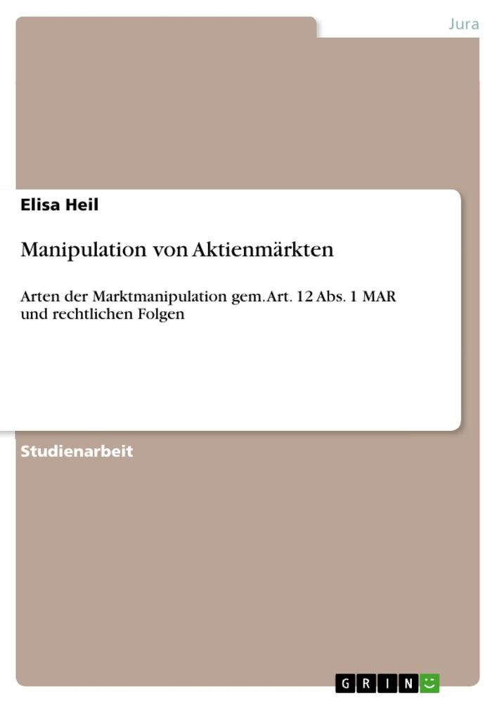 Manipulation von Aktienmärkten