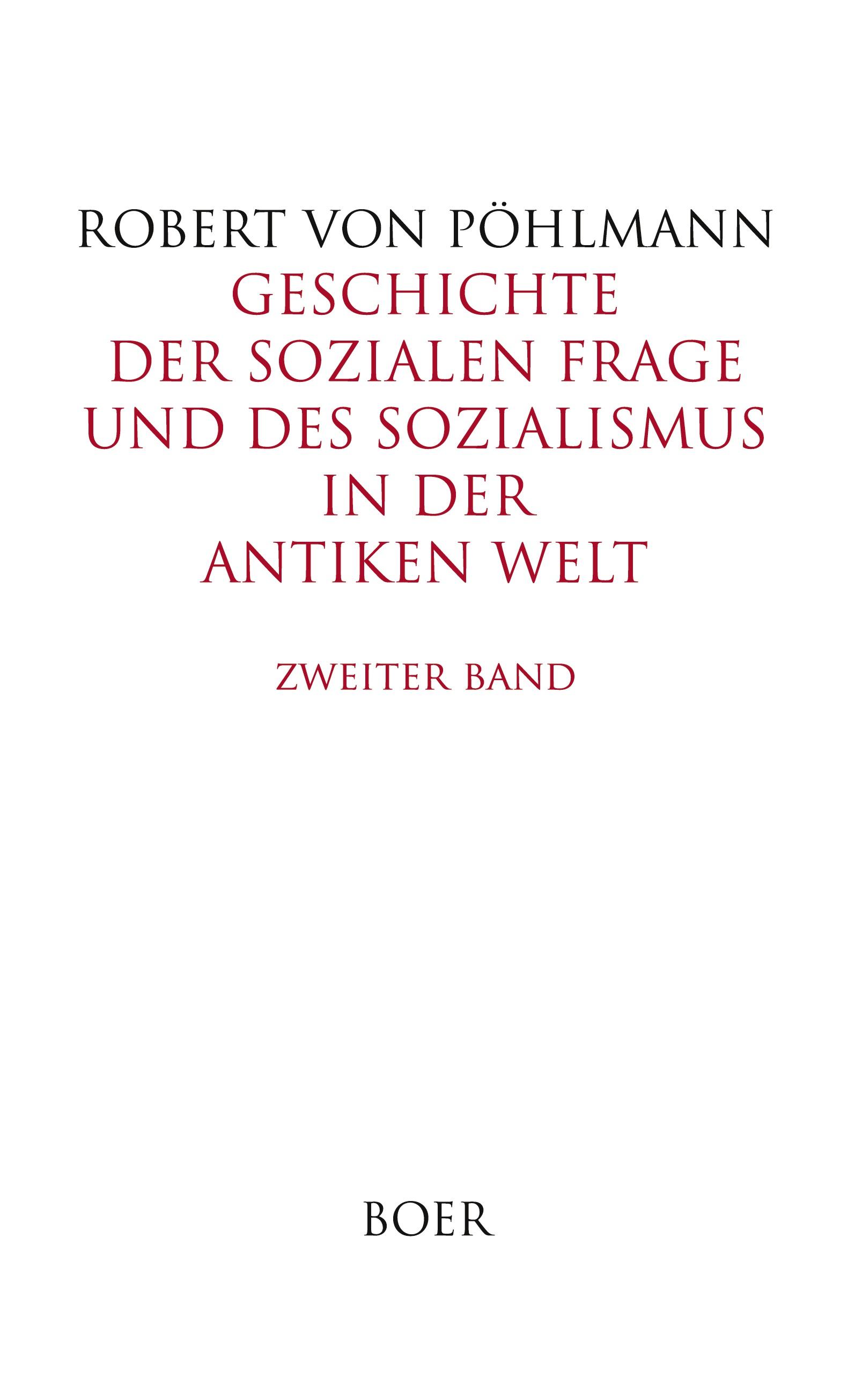 Geschichte der sozialen Frage und des Sozialismus in der antiken Welt, Band 2