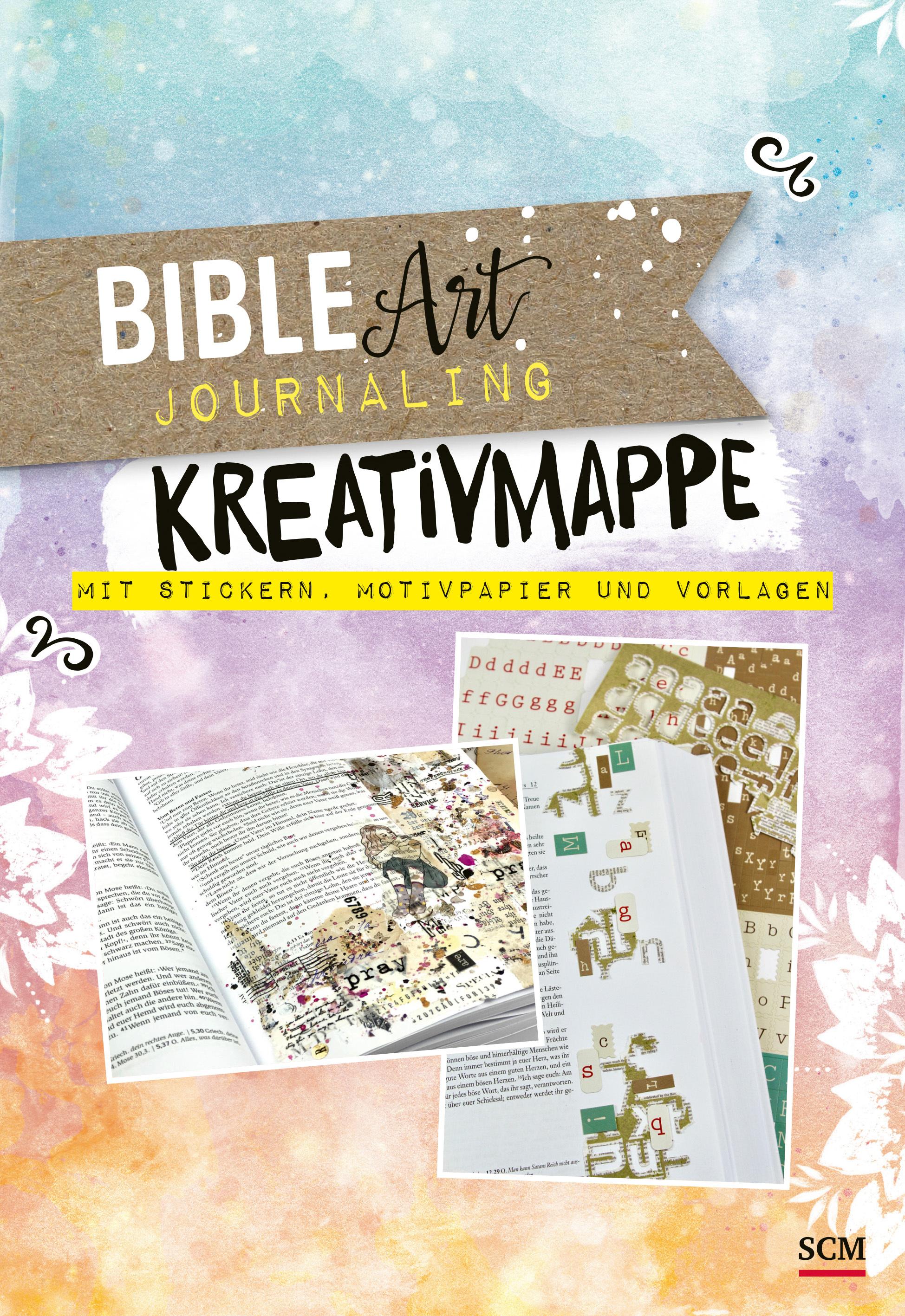 Bible Art Journaling. Kreativmappe mit Stickern, Motivpapier und Vorlagen