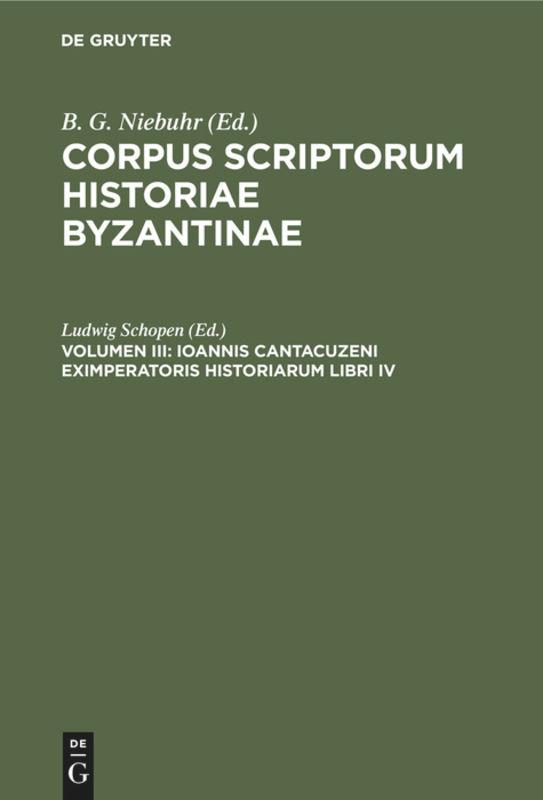 Ioannis Cantacuzeni eximperatoris historiarum libri IV