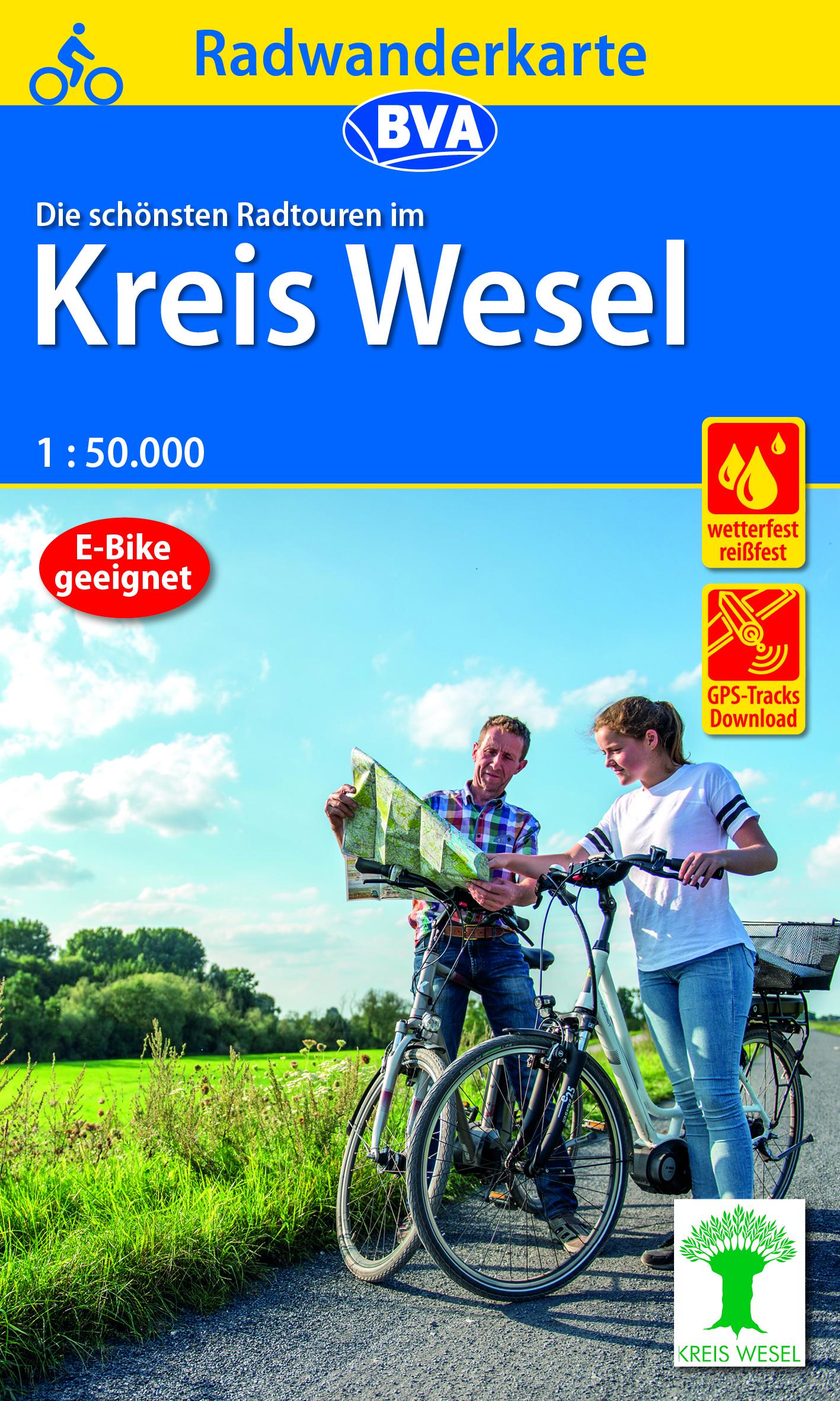 Radwanderkarte BVA Die schönsten Radtrouren im Kreis Wesel 1:50.000, reiß- und wetterfest, GPS-Tracks Download