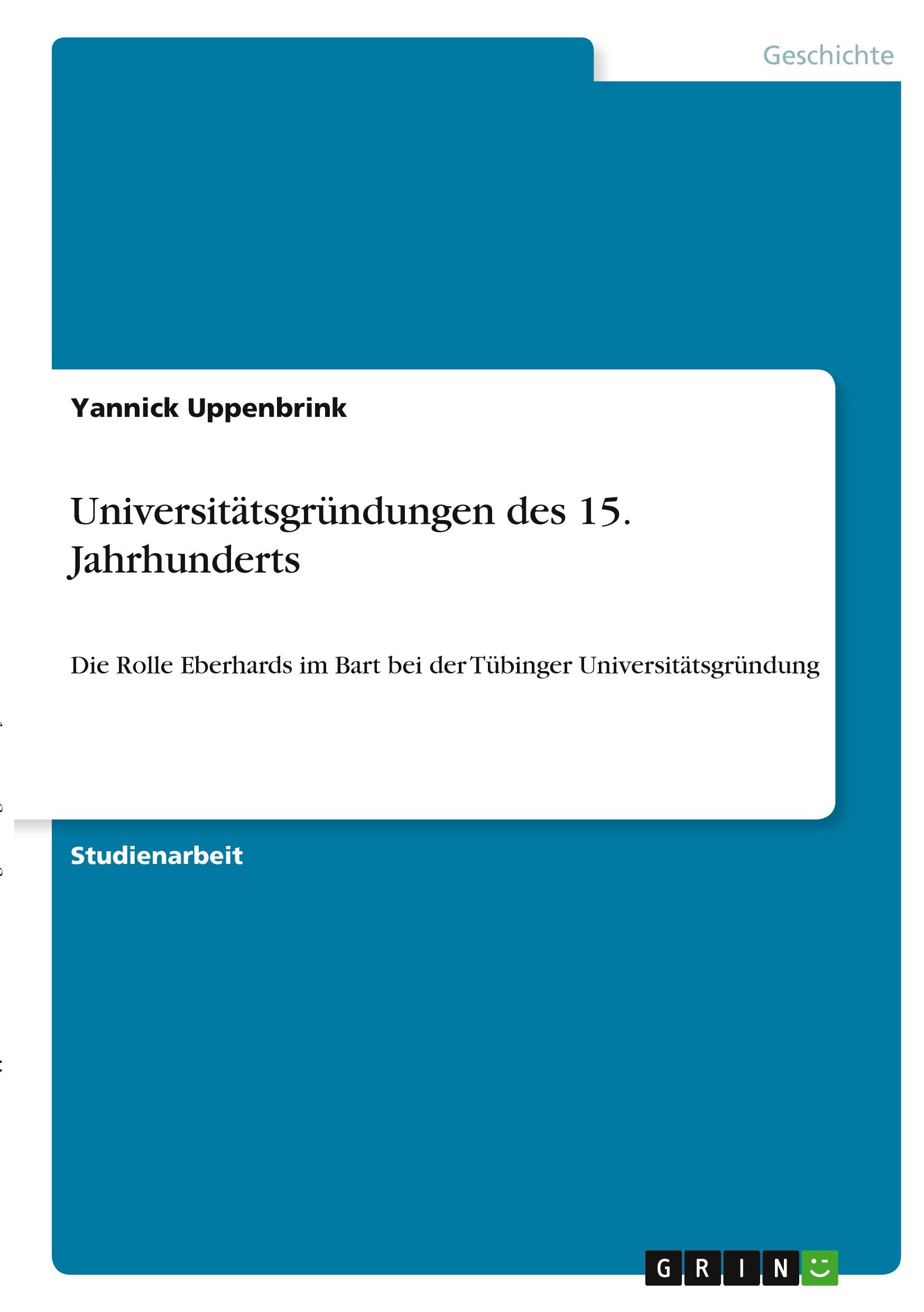 Universitätsgründungen des 15. Jahrhunderts