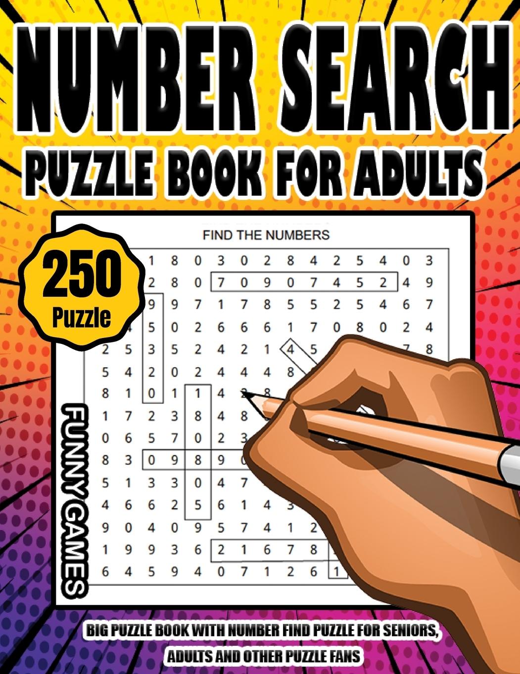 250 Number Search Puzzle Book for Adults