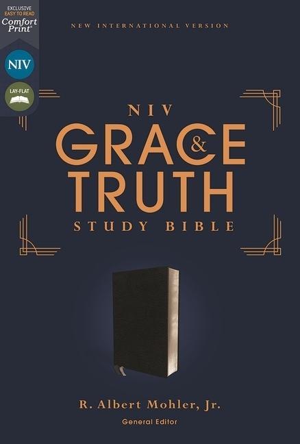 Niv, the Grace and Truth Study Bible (Trustworthy and Practical Insights), European Bonded Leather, Black, Red Letter, Thumb Indexed, Comfort Print