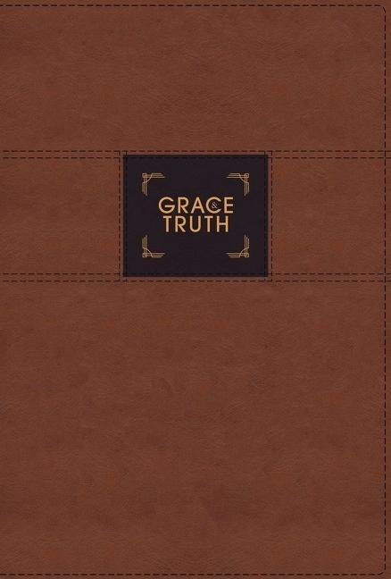 Niv, the Grace and Truth Study Bible (Trustworthy and Practical Insights), Leathersoft, Brown, Red Letter, Thumb Indexed, Comfort Print