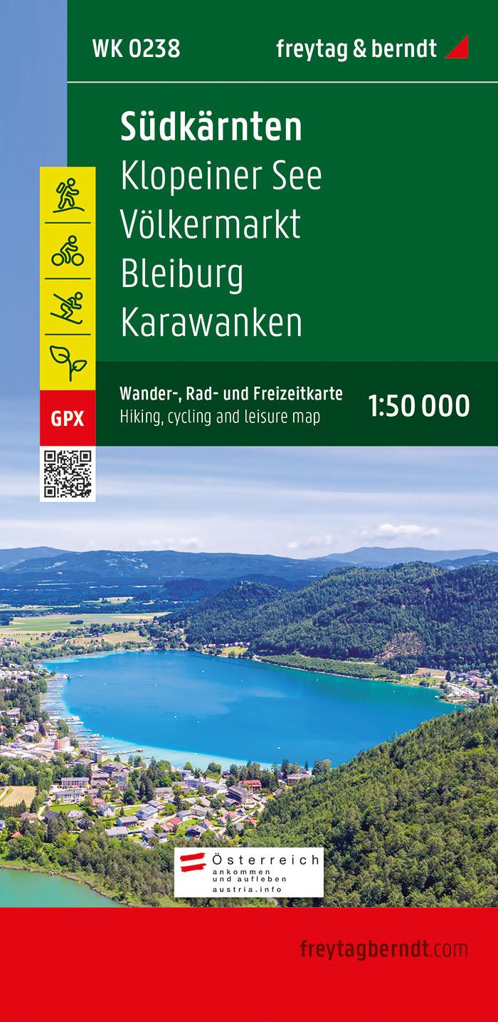 Südkärnten - Klopeiner See - Völkermarkt - Bleiburg - Karawanken, Wander + Radkarte 1:50.000