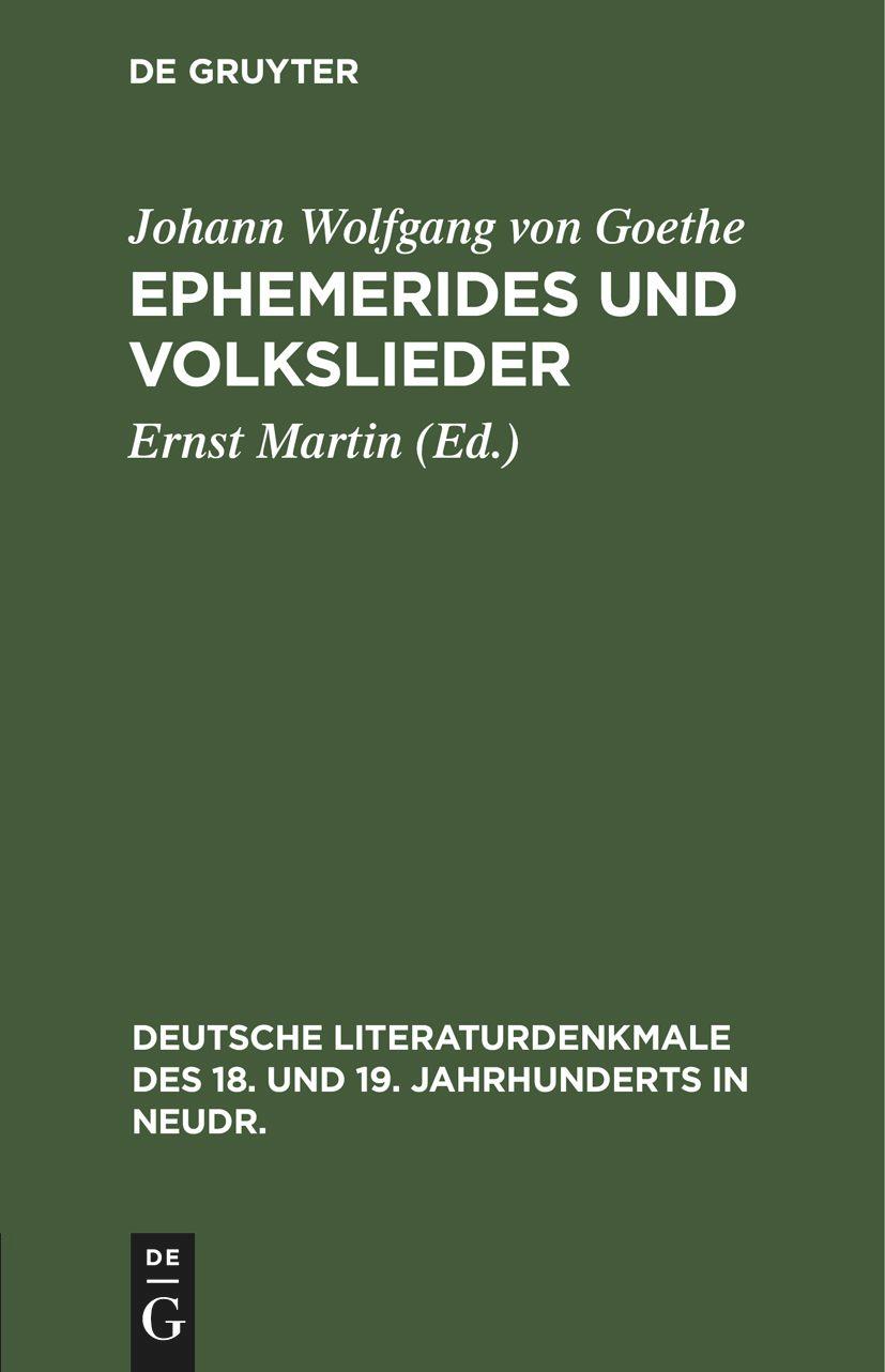 Ephemerides und Volkslieder