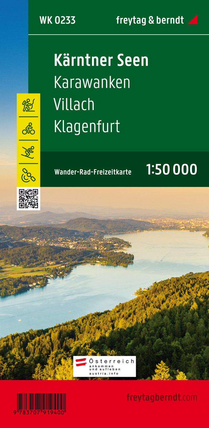 Wörthersee und Umgebung, Wander-, Rad- und Freizeitkarte 1:50.000, freytag & berndt, WK 0233