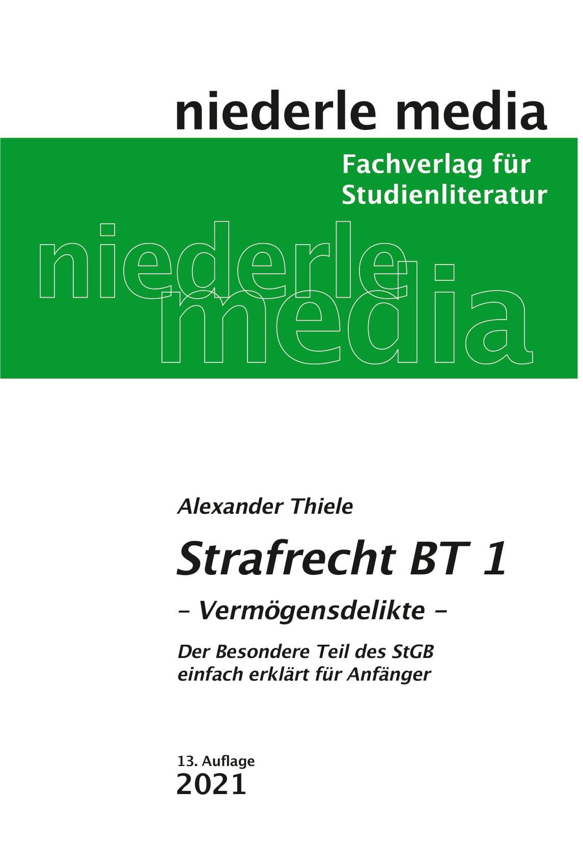 Strafrecht (BT) 1 Vermögensdelikte