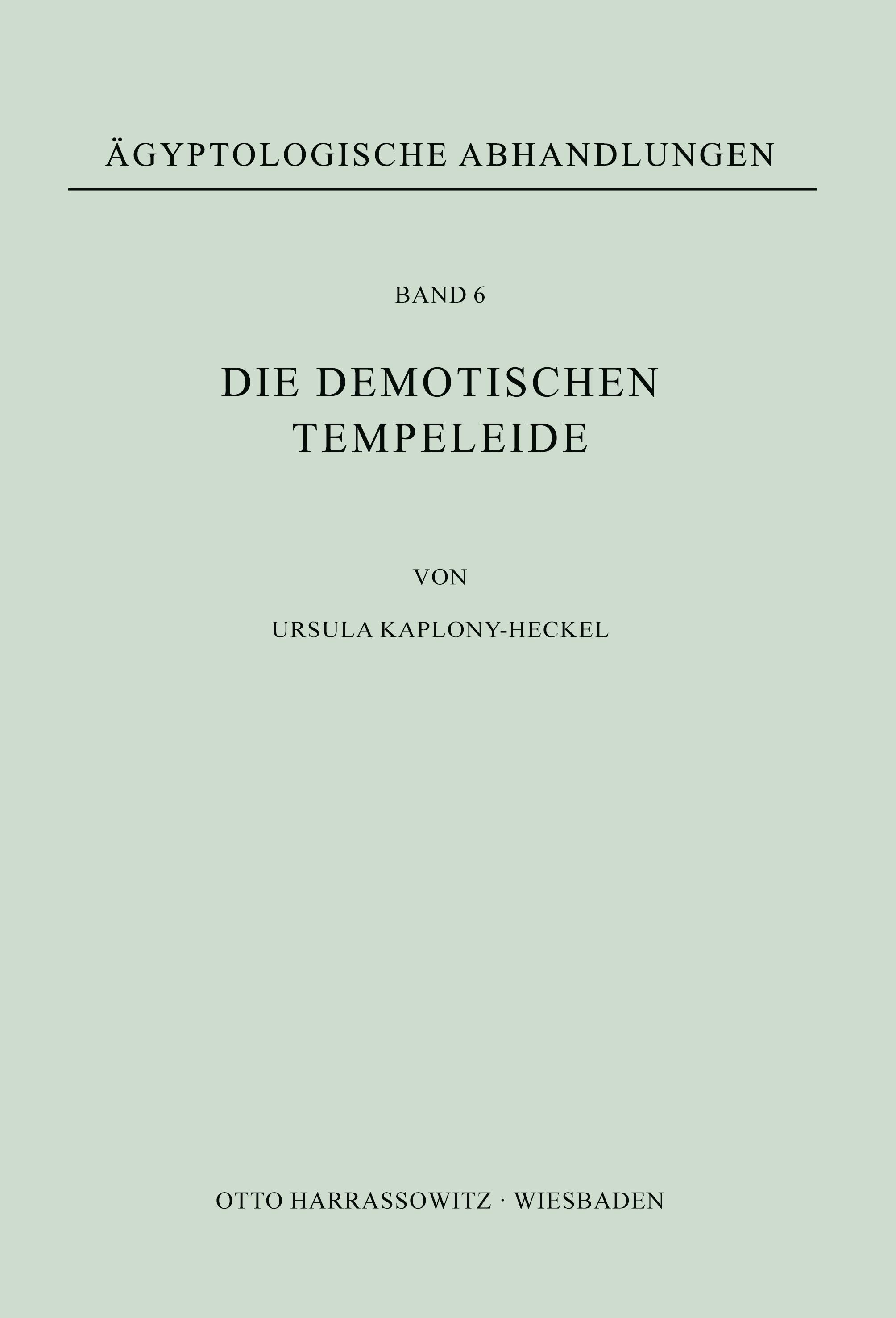 Die Demotischen Tempeleide