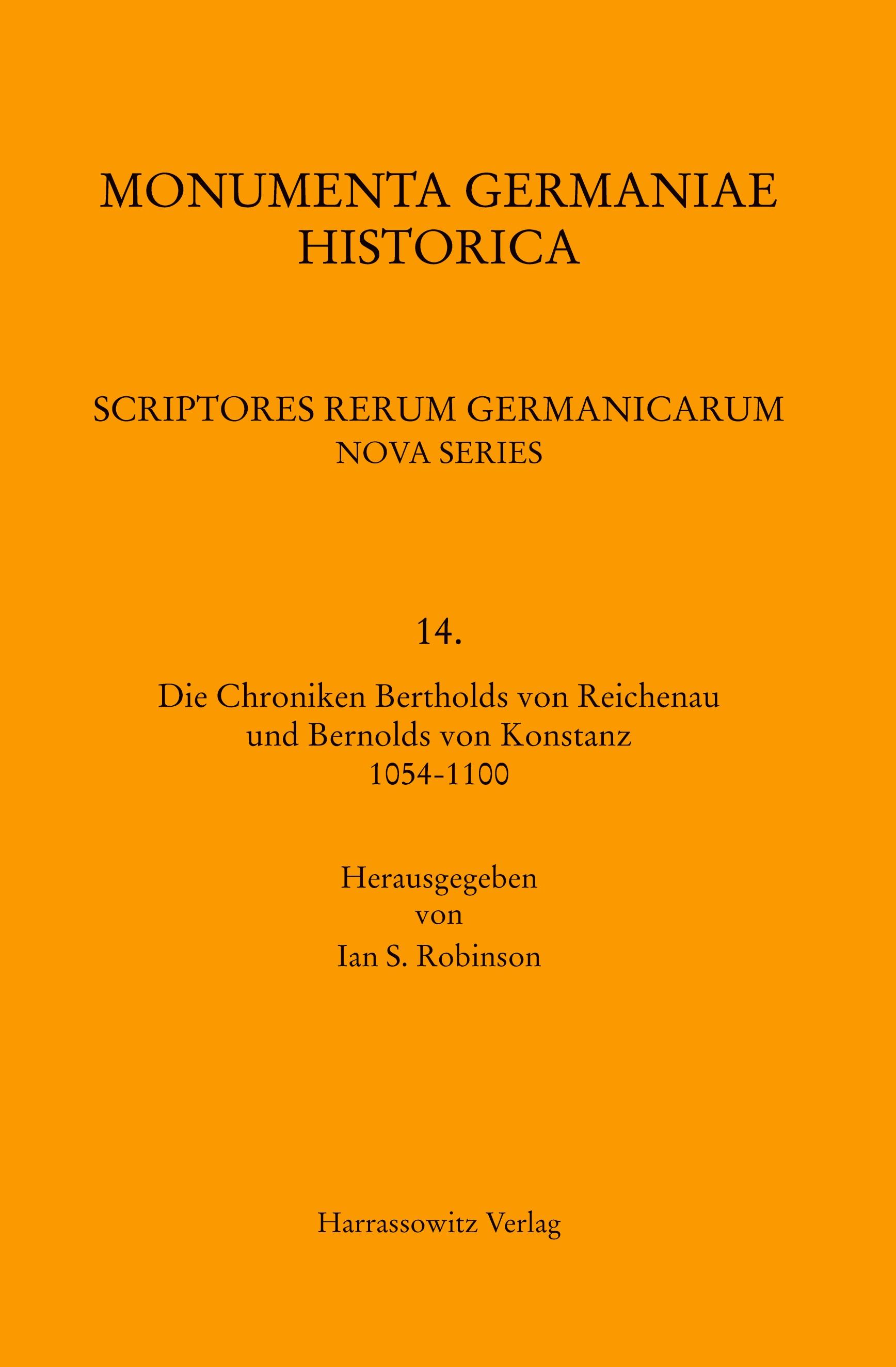 Die Chroniken Bertholds von Reichenau und Bernolds von Konstanz 1054-1100