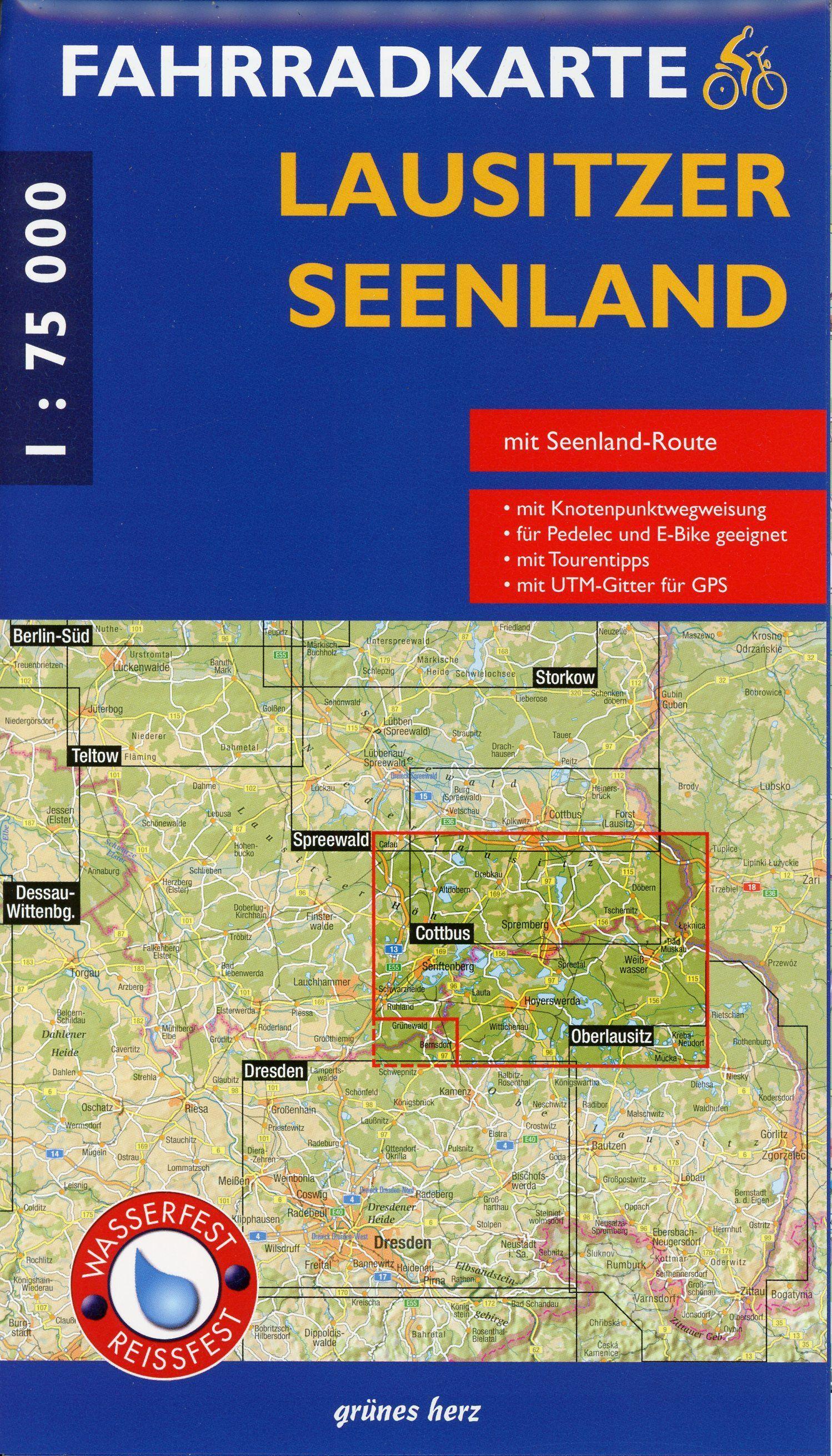 Fahrradkarte Lausitzer Seenland 1:75.000
