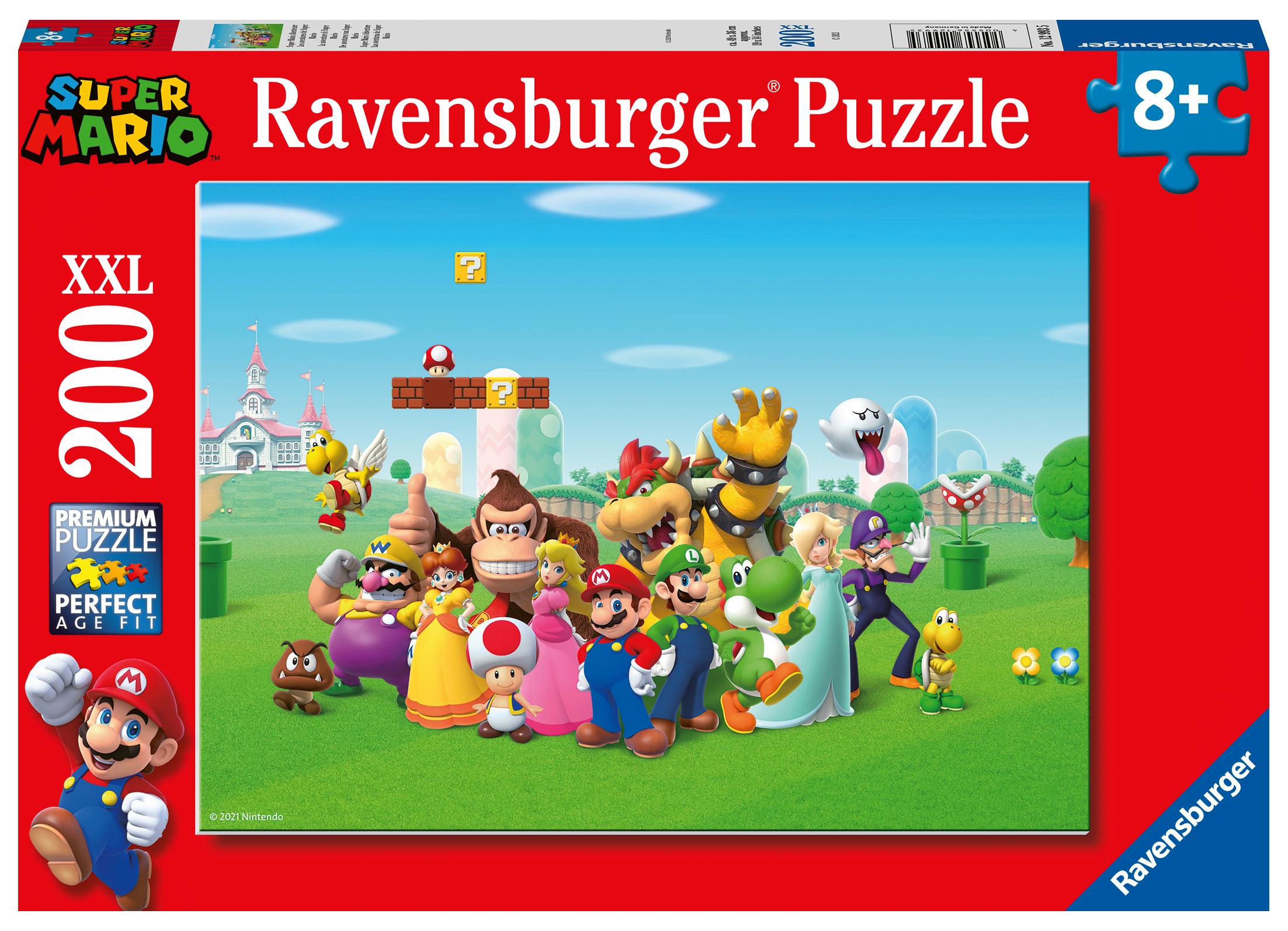 Ravensburger Kinderpuzzle 12993 - Super Mario Abenteuer 200 Teile XXL - Puzzle für Kinder ab 8 Jahren