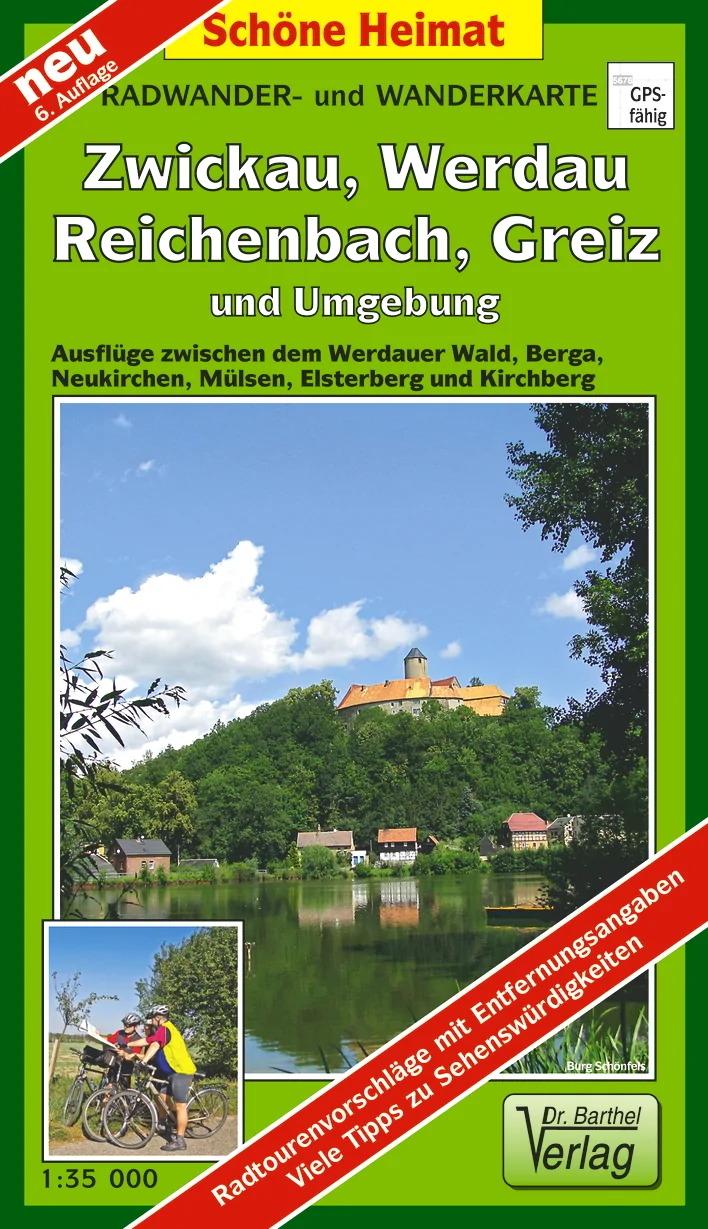 Radwander- und Wanderkarte Wälder um Zwickau, Werdau und Greiz und Umgebung 1 : 35 000