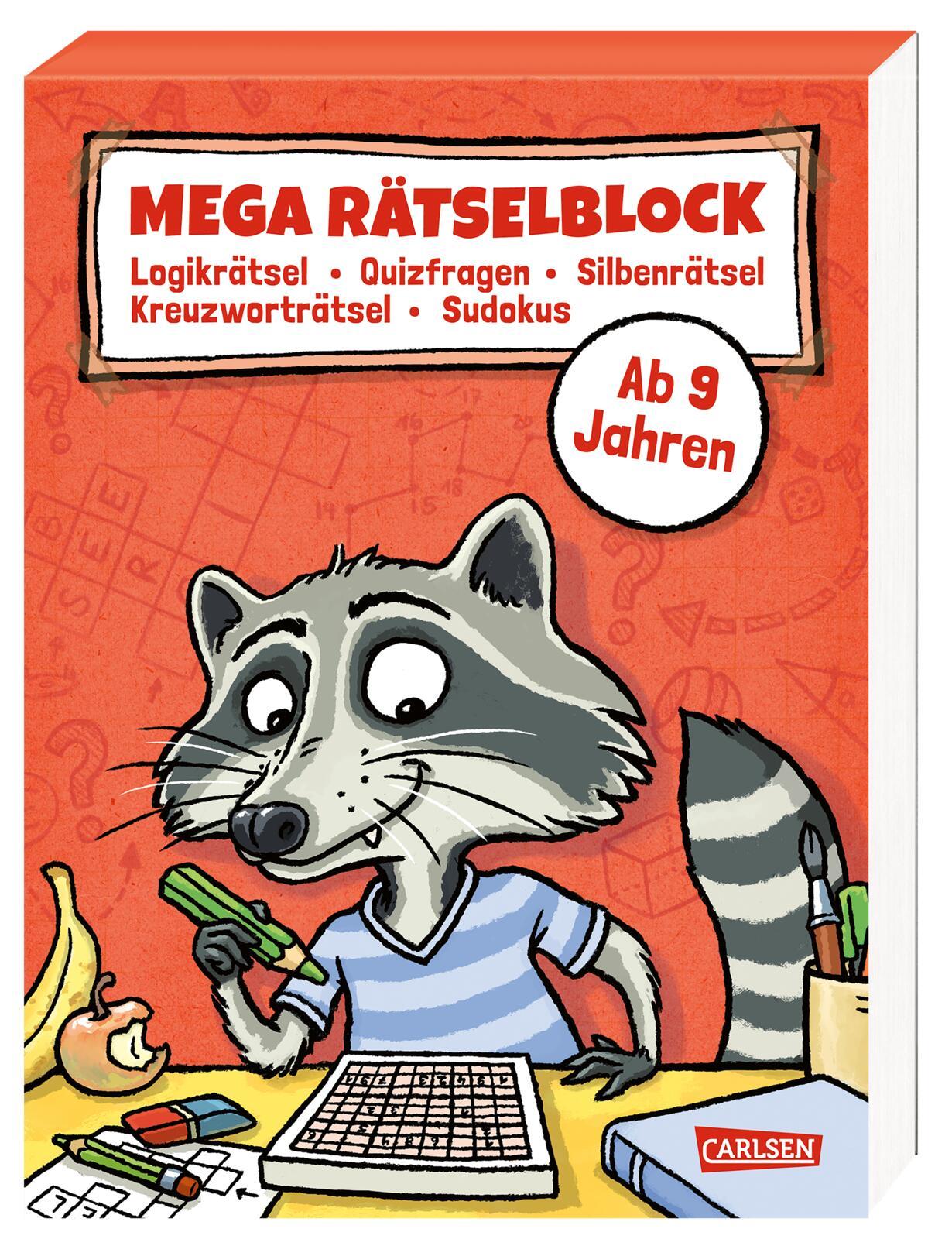 Mega Rätselblock - Logikrätsel, Quizfragen, Silbenrätsel, Kreuzworträtsel, Sudokus