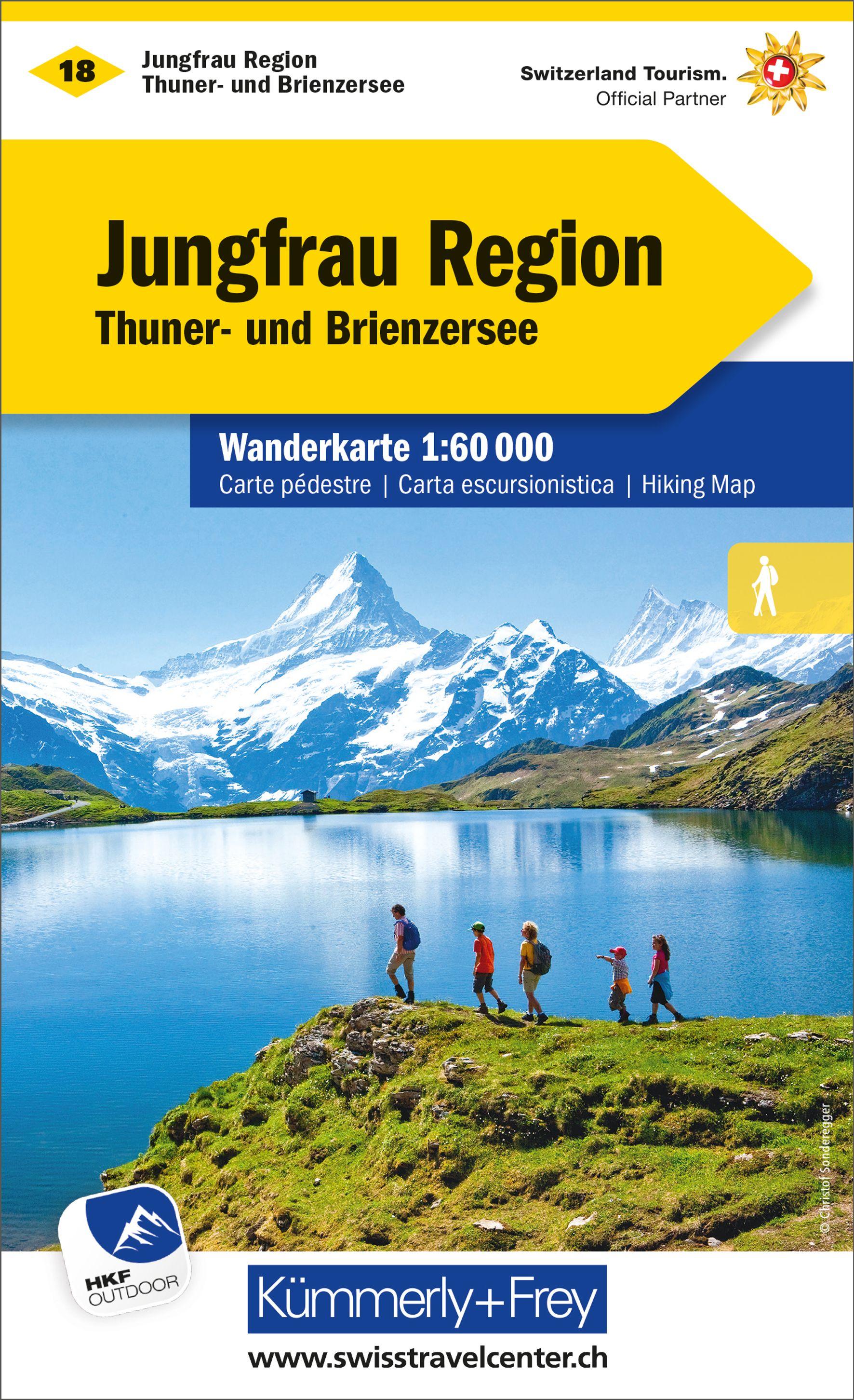 KuF Schweiz Wanderkarte 18 Jungfrau Region 1 : 60 000