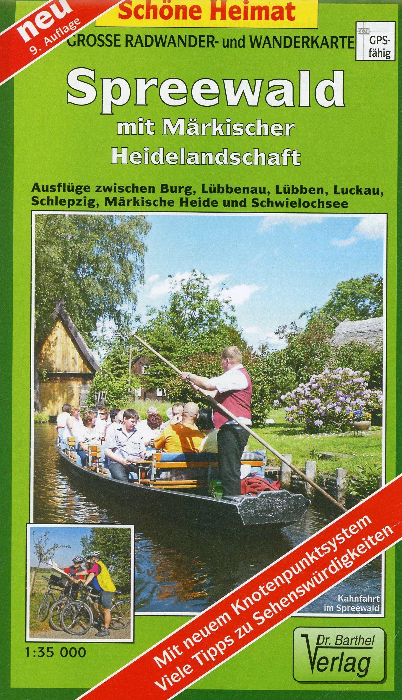 Spreewald mit Märkischer Heidelandschaft 1 : 35 000. Grosse Radwander- und Wanderkarte