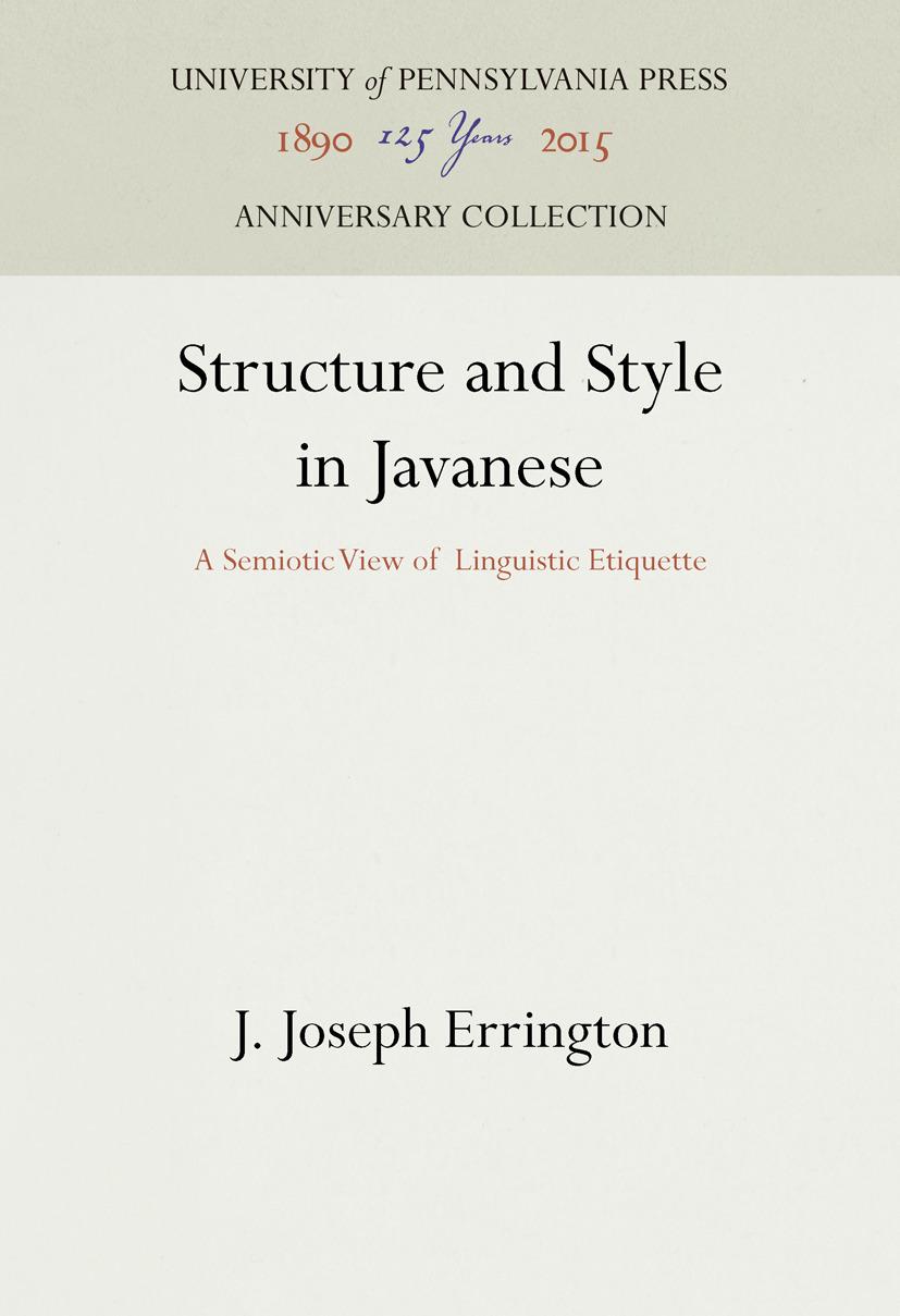 Structure and Style in Javanese