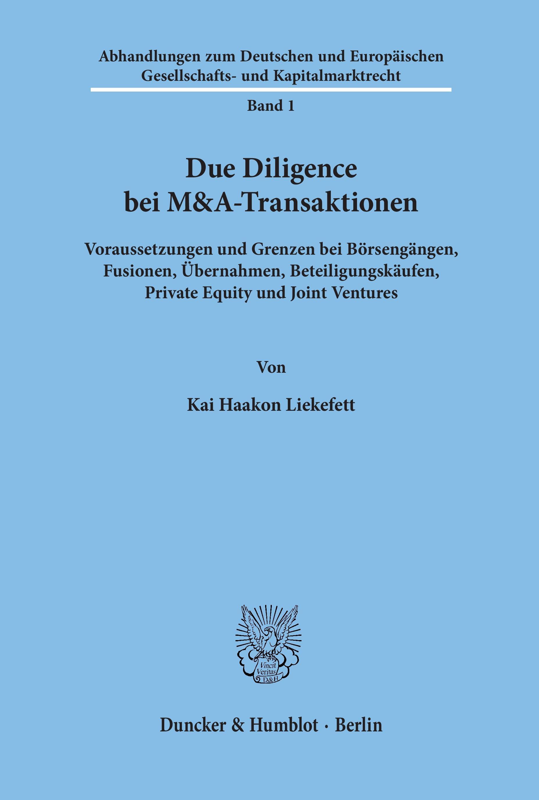 Due Diligence bei M&A-Transaktionen