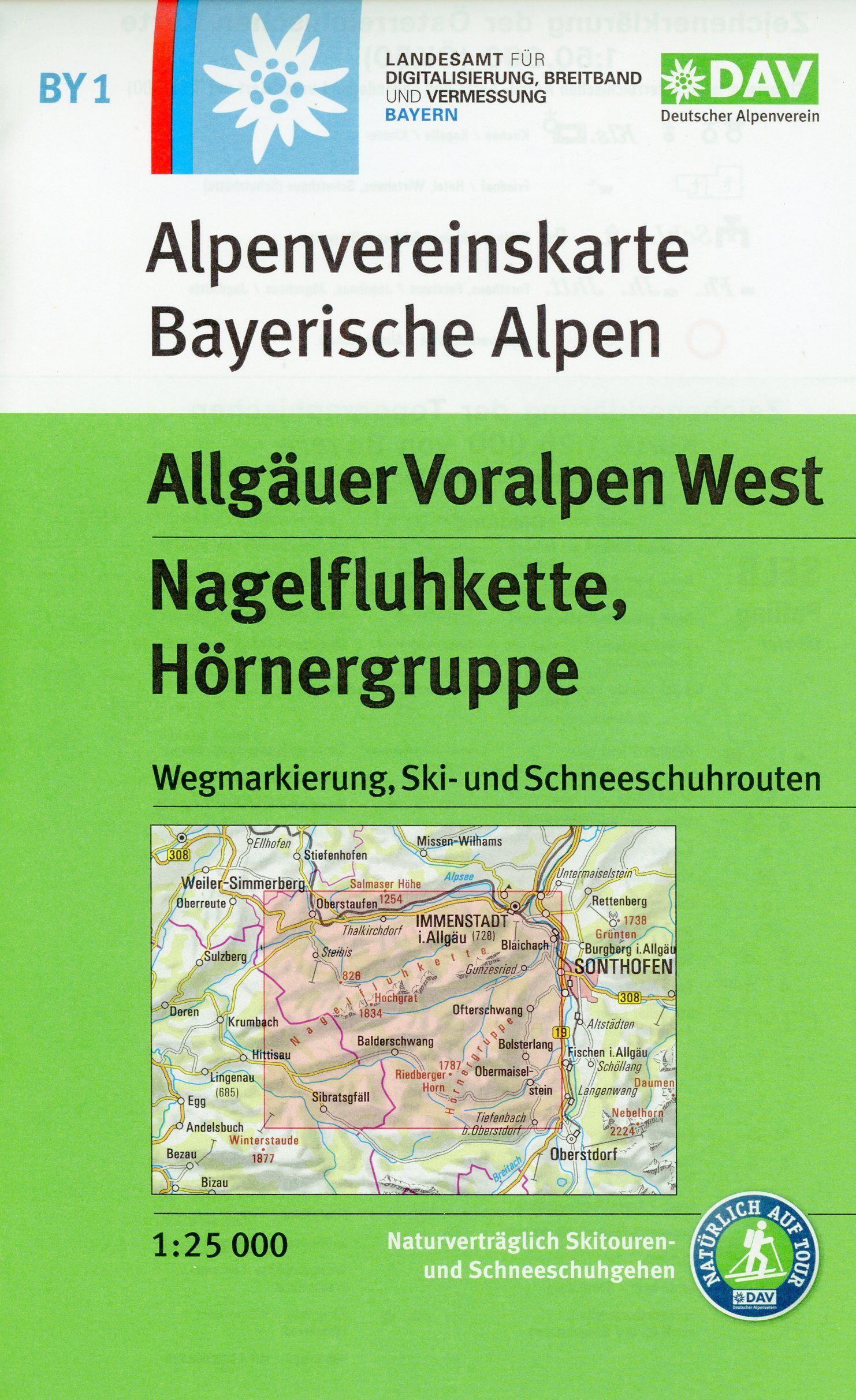 Allgäuer Voralpen West, Nagelfluhkette, Hörnergruppe 1:25 000