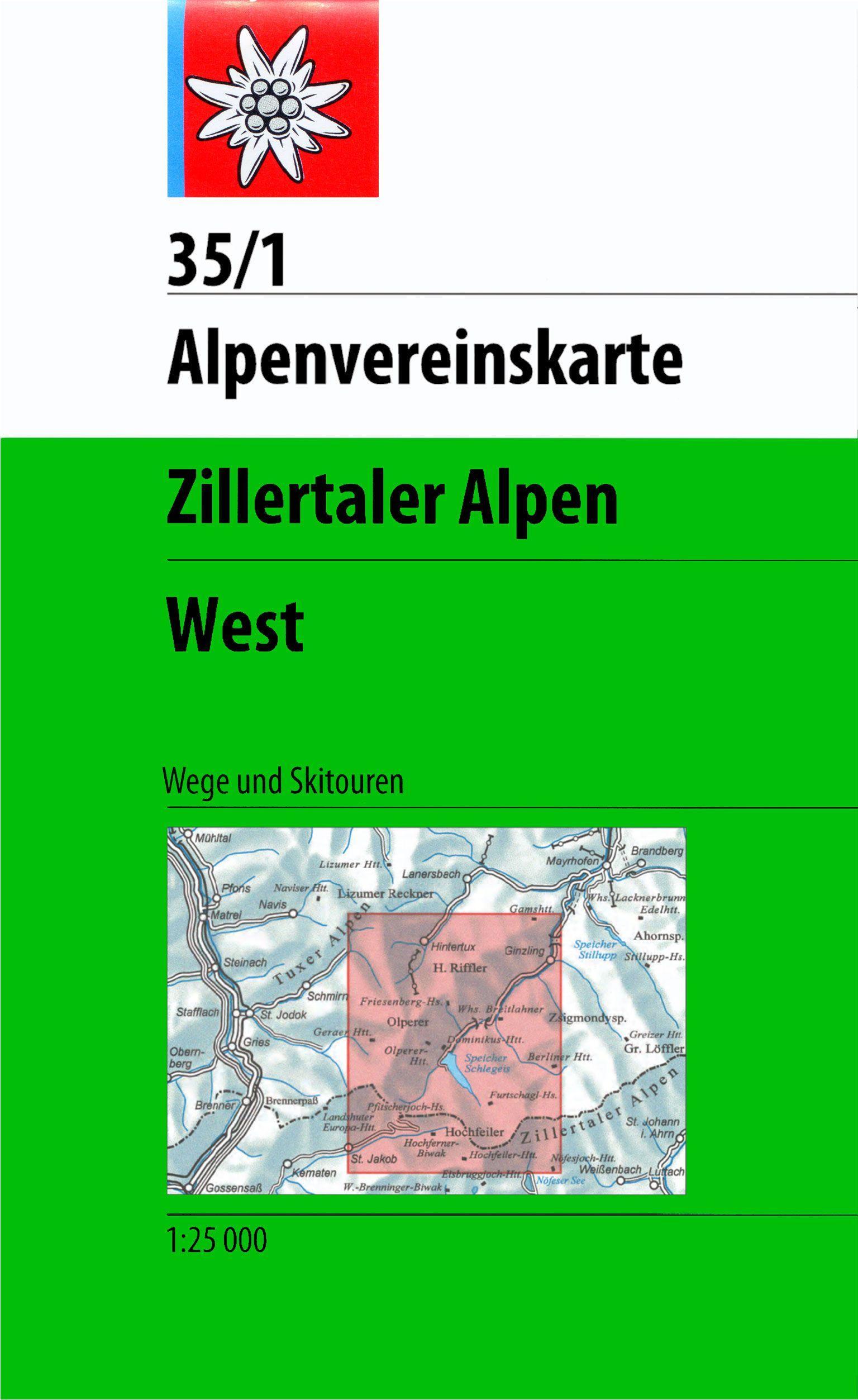 Zillertaler Alpen - West 1:25 000