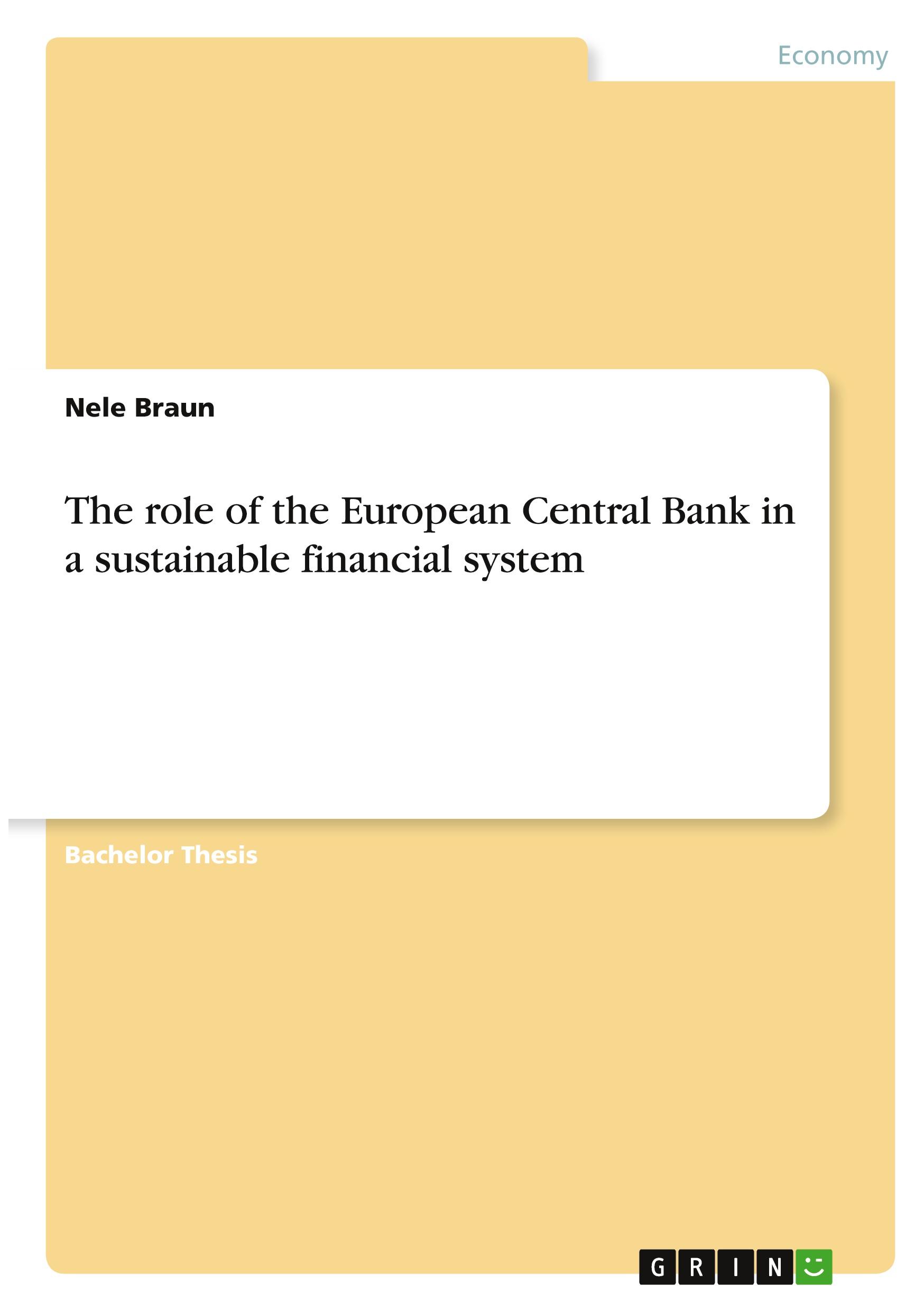 The role of the European Central Bank in a sustainable financial system