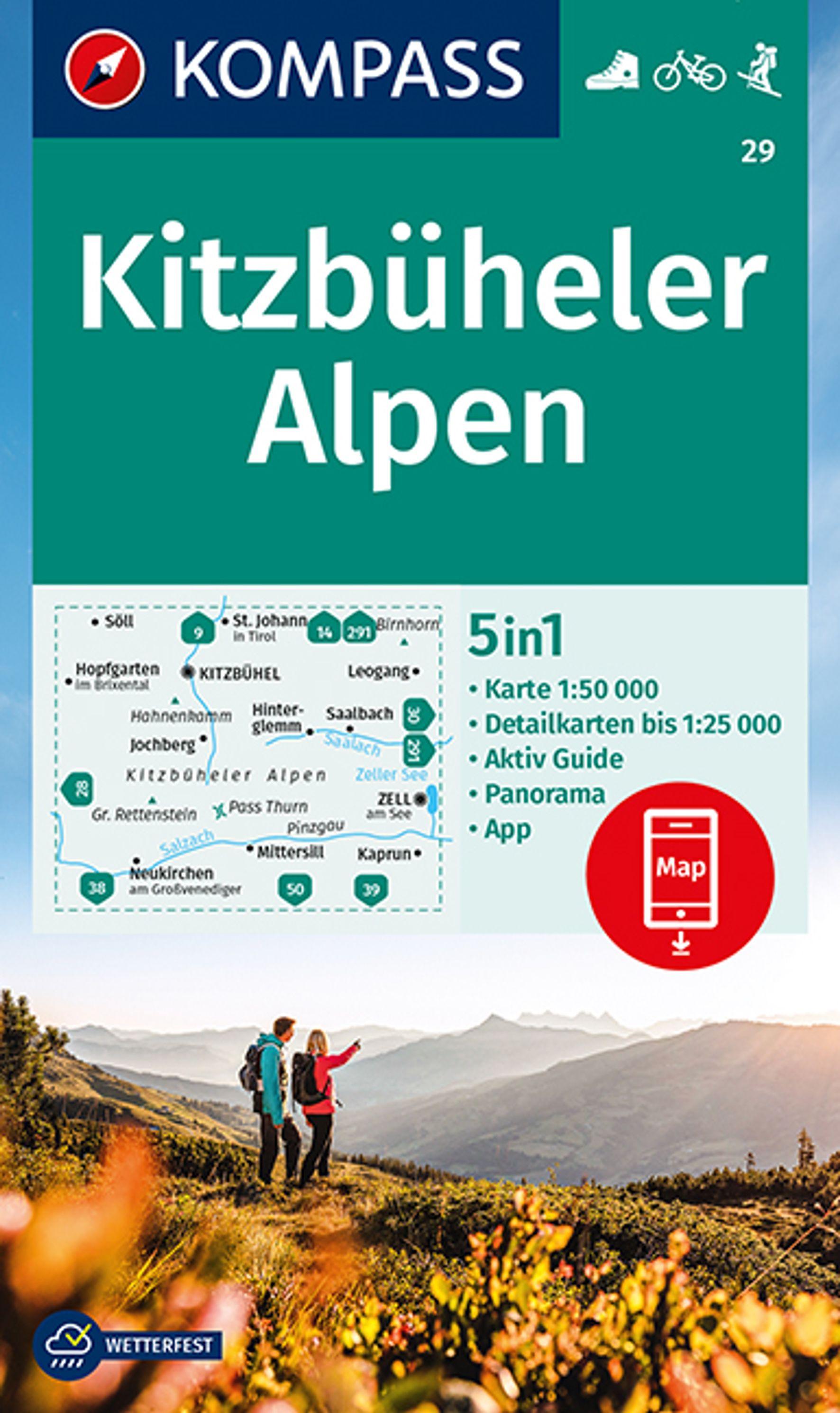 KOMPASS Wanderkarte 29 Kitzbüheler Alpen 1:50.000