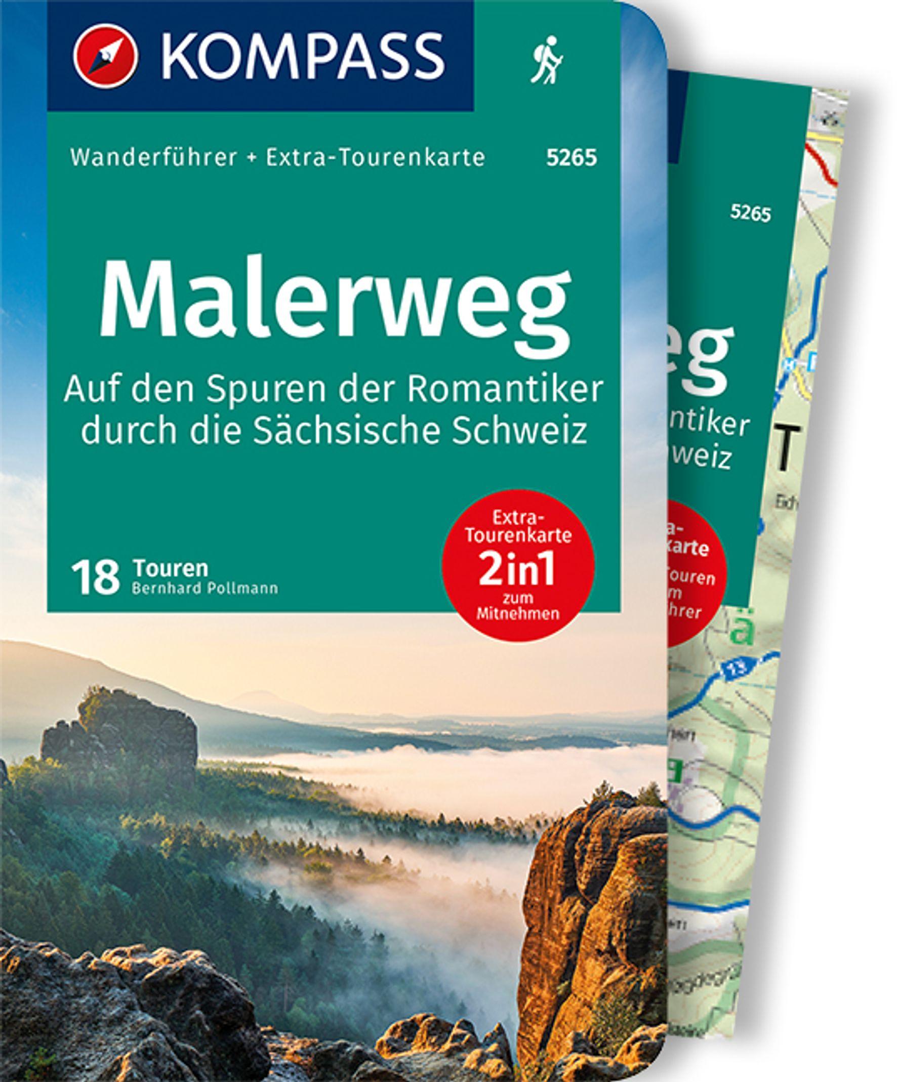 KOMPASS Wanderführer Malerweg - Auf den Spuren der Romantiker durch die Sächsische Schweiz, 18 Touren