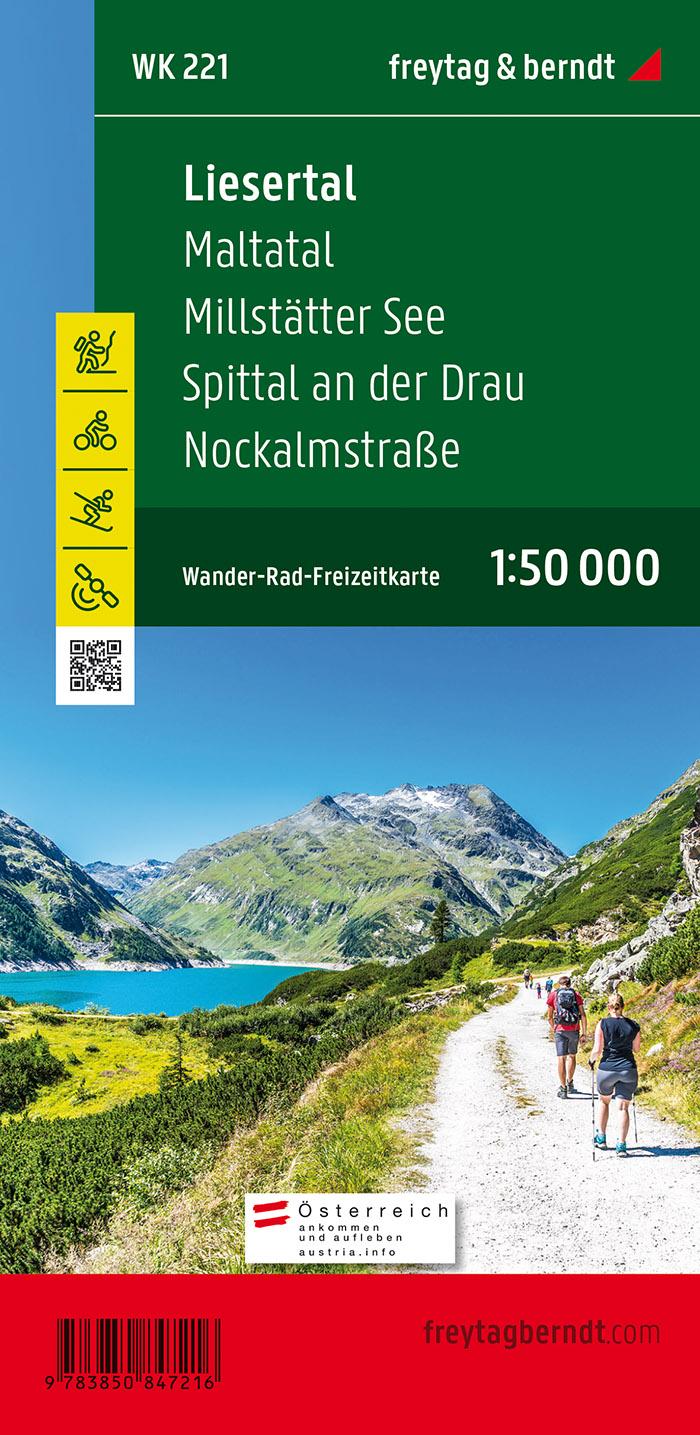 Liesertal, Maltatal, Millstätter See, Spittal an der  Drau, Nockalmstrasse 1 : 50 000