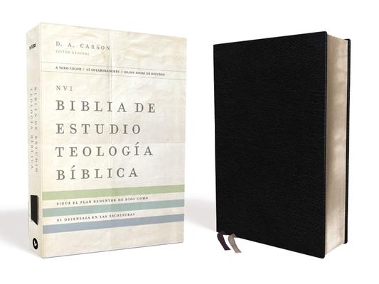 Nvi, Biblia de Estudio Teología Bíblica, Interior a Cuatro Colores, Piel Reciclada, Negro