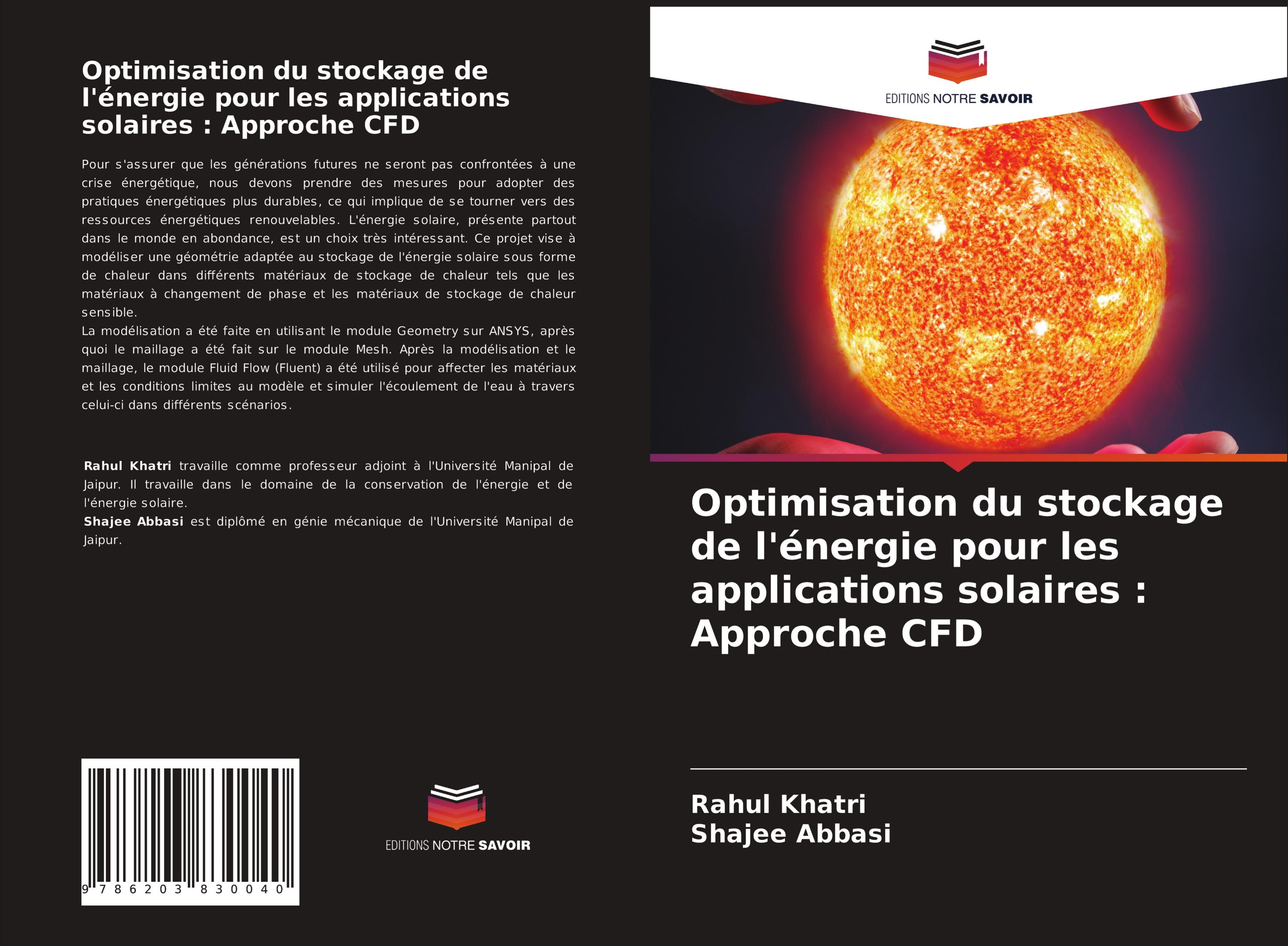 Optimisation du stockage de l'énergie pour les applications solaires : Approche CFD