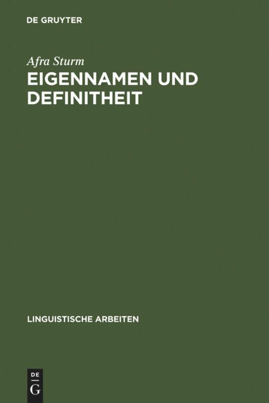 Eigennamen und Definitheit