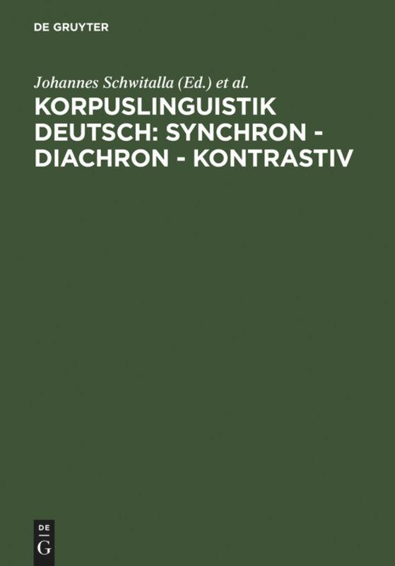 Korpuslinguistik deutsch: synchron - diachron - kontrastiv