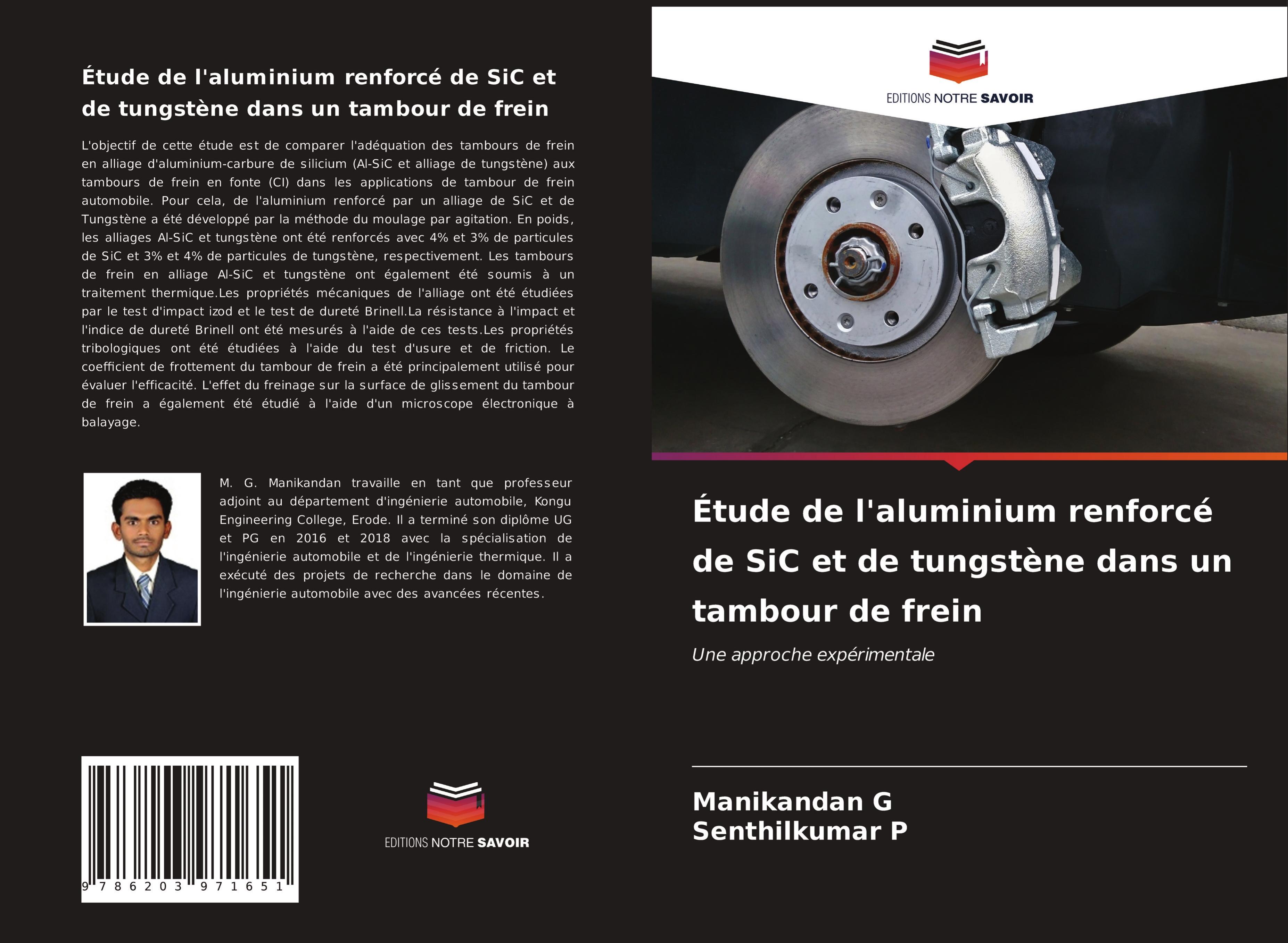 Étude de l'aluminium renforcé de SiC et de tungstène dans un tambour de frein