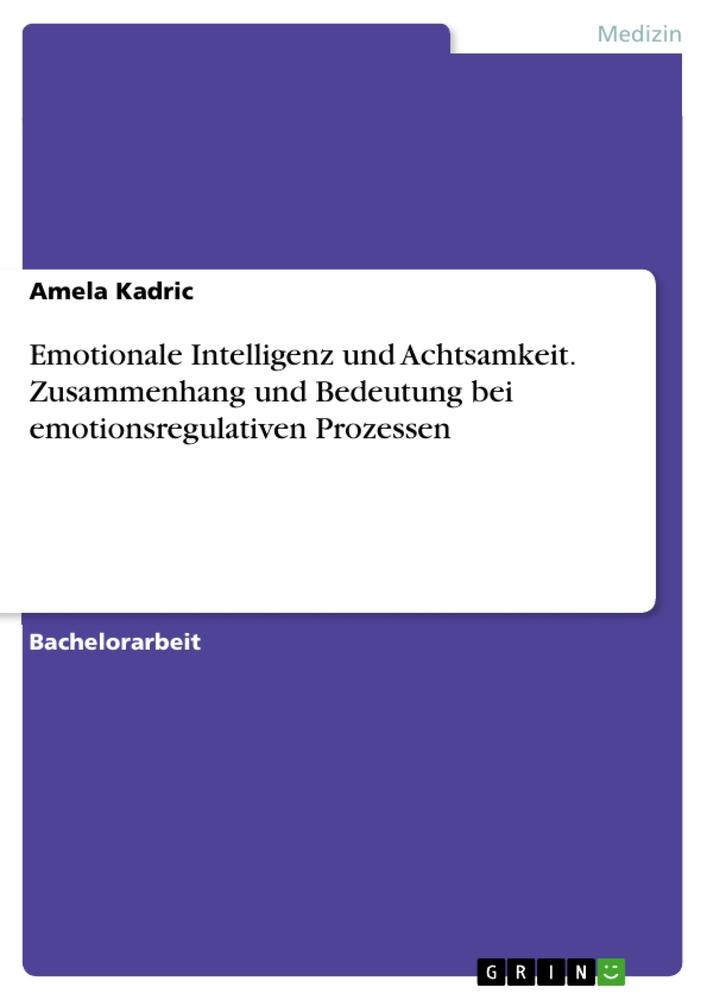 Emotionale Intelligenz und Achtsamkeit. Zusammenhang und Bedeutung bei emotionsregulativen Prozessen