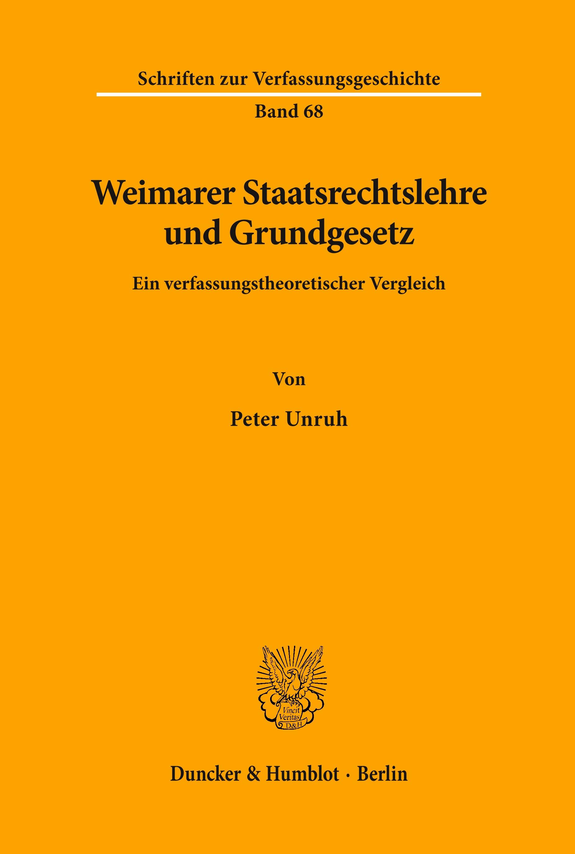 Weimarer Staatsrechtslehre und Grundgesetz.