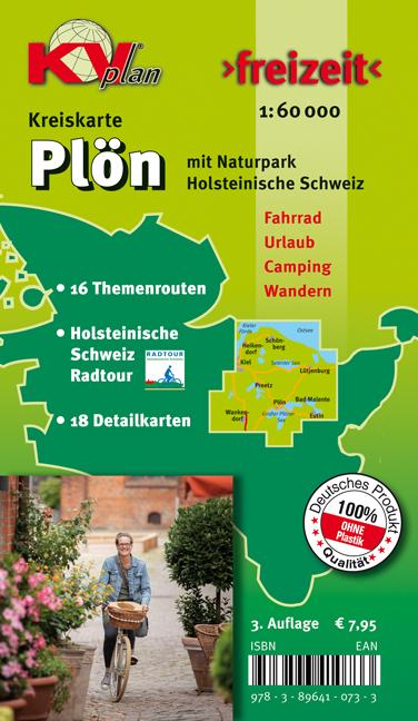 Plön Kreis, KVplan, Radkarte/Freizeitkarte, 1:60.000 / 1:25.000