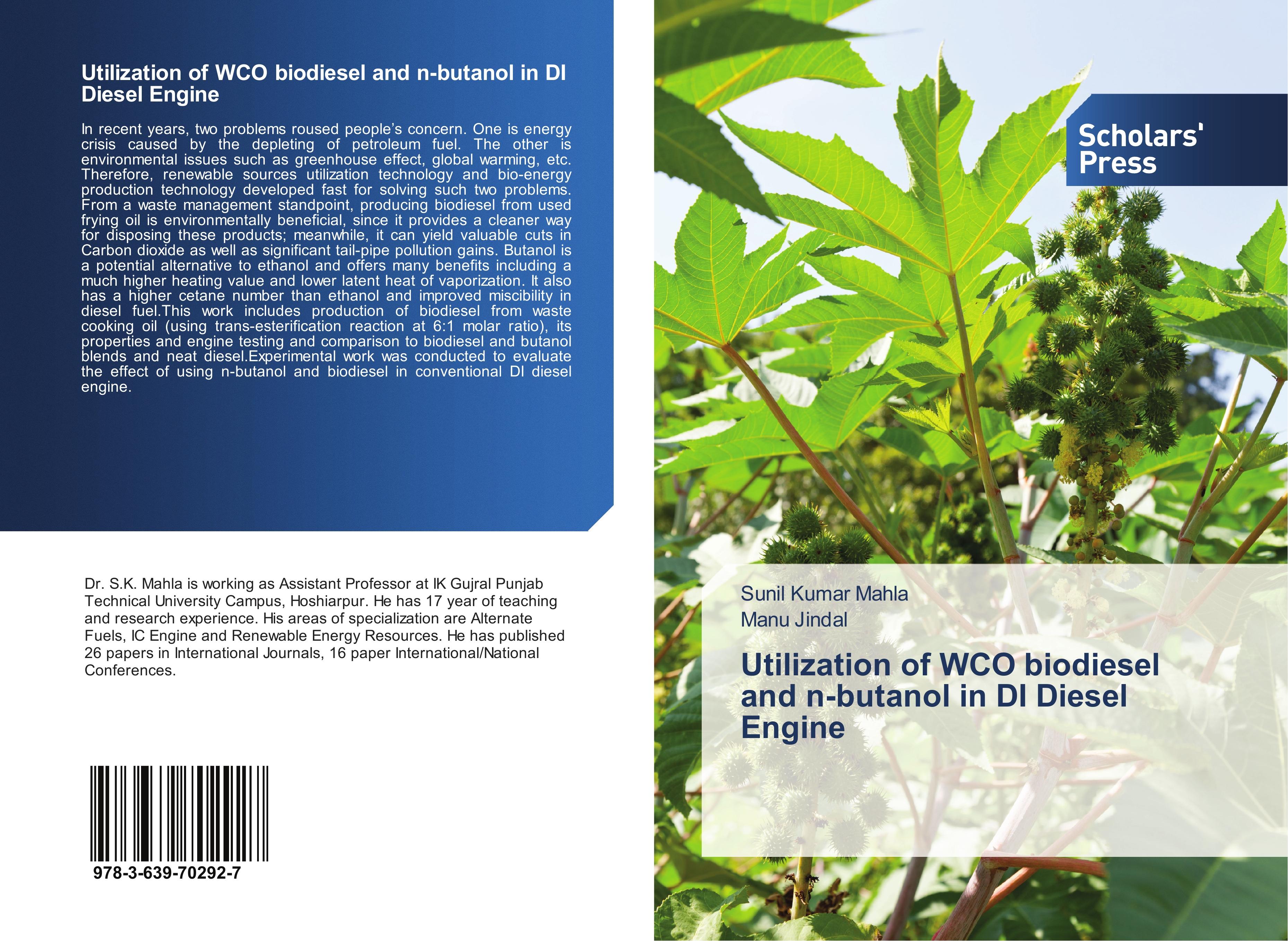 Utilization of WCO biodiesel and n-butanol in DI Diesel Engine