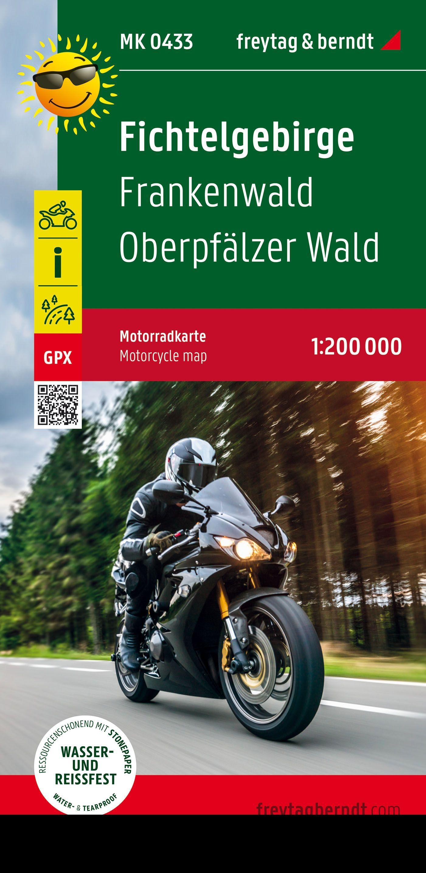 Fichtelgebirge, Motorradkarte 1:200.000, freytag & berndt