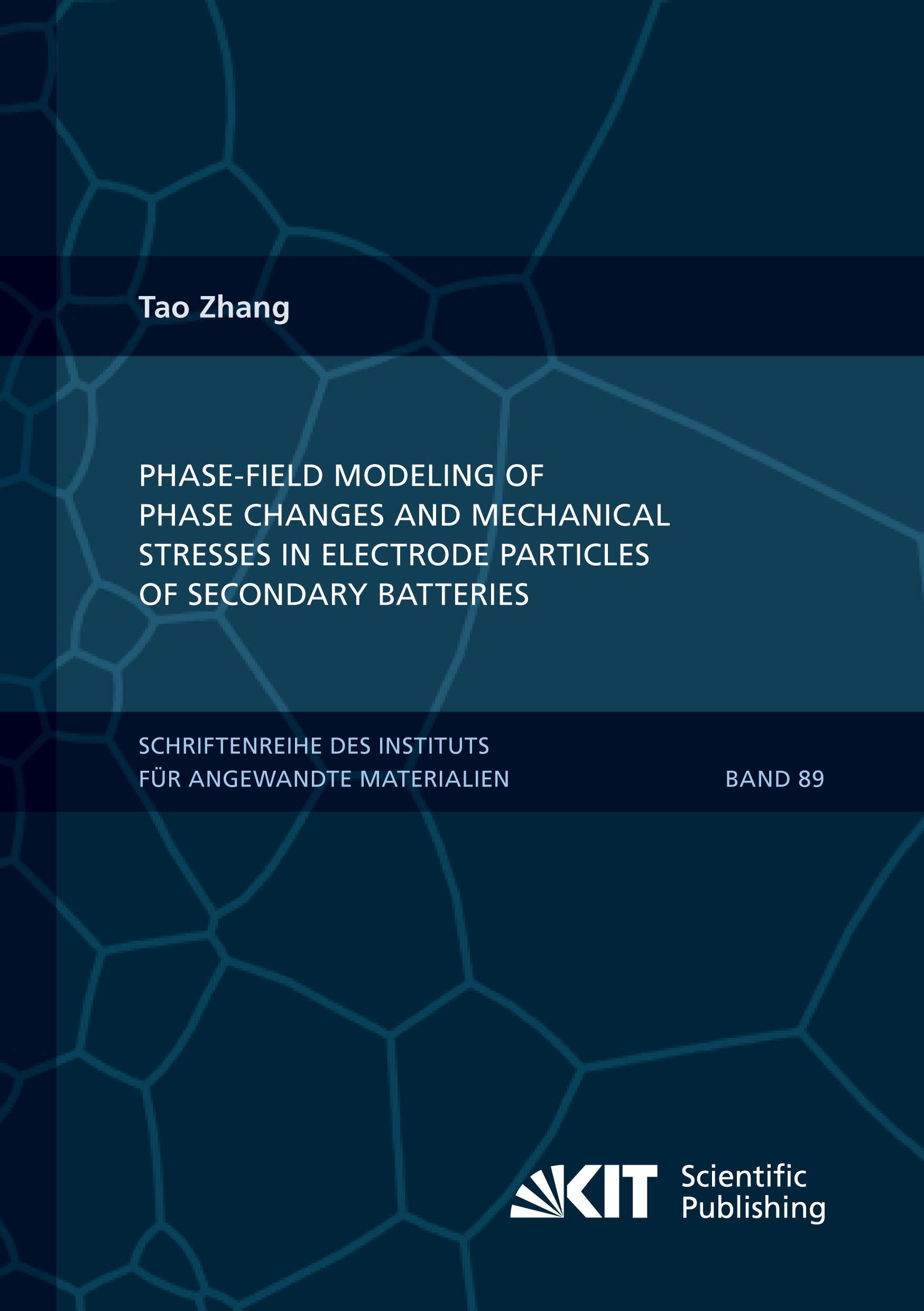 Phase-field Modeling of Phase Changes and Mechanical Stresses in Electrode Particles of Secondary Batteries