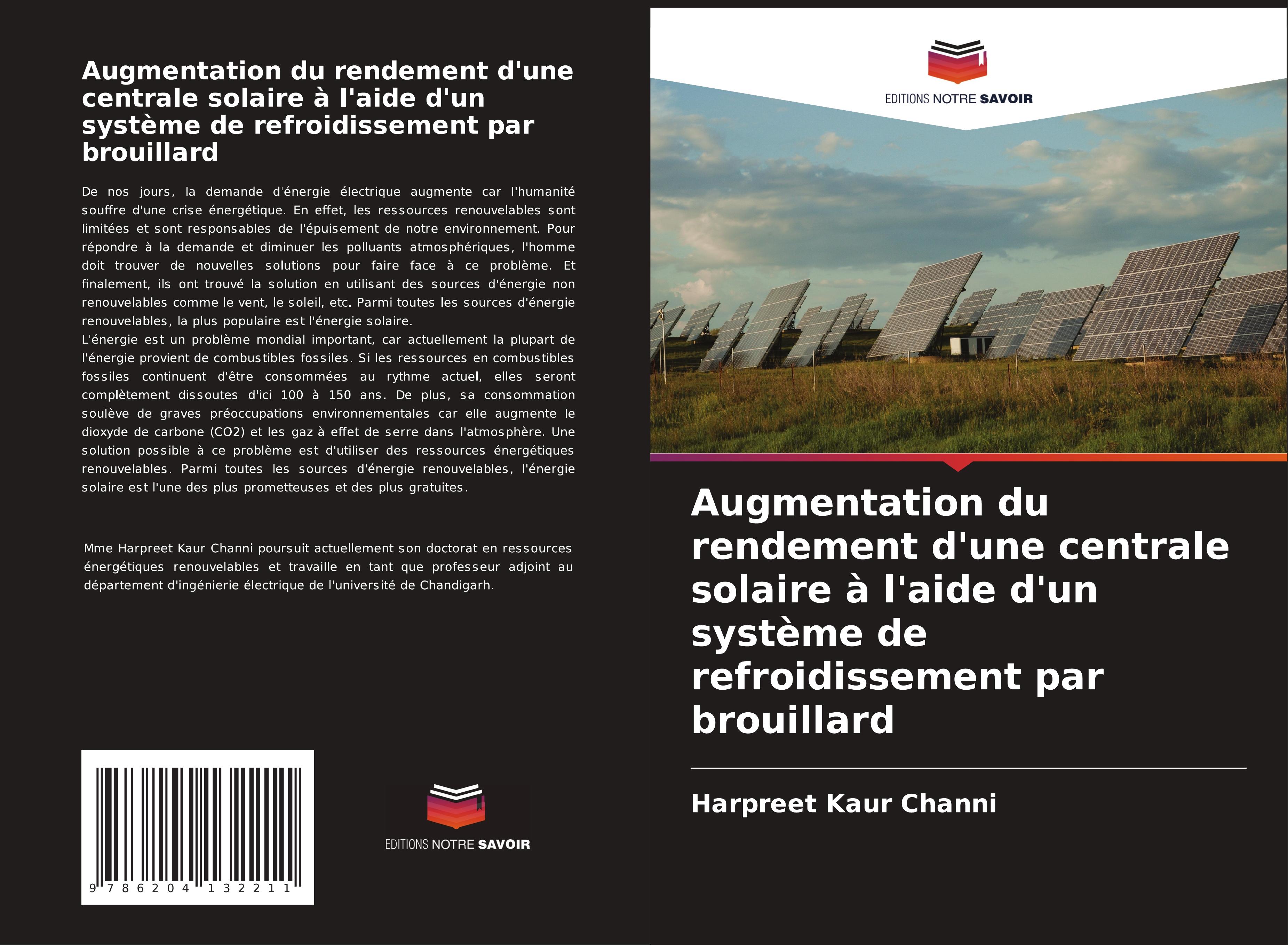 Augmentation du rendement d'une centrale solaire à l'aide d'un système de refroidissement par brouillard