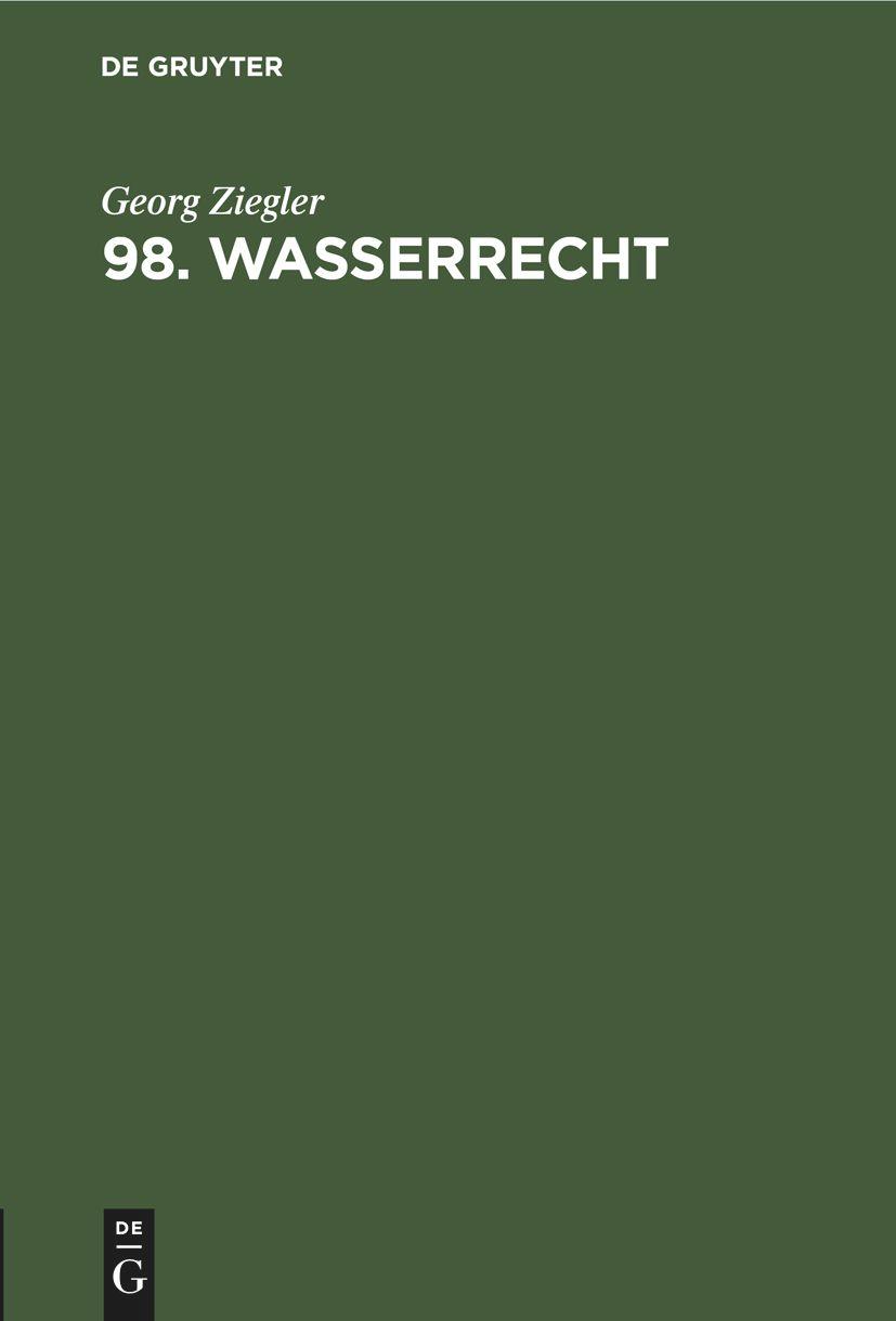 98. Wasserrecht