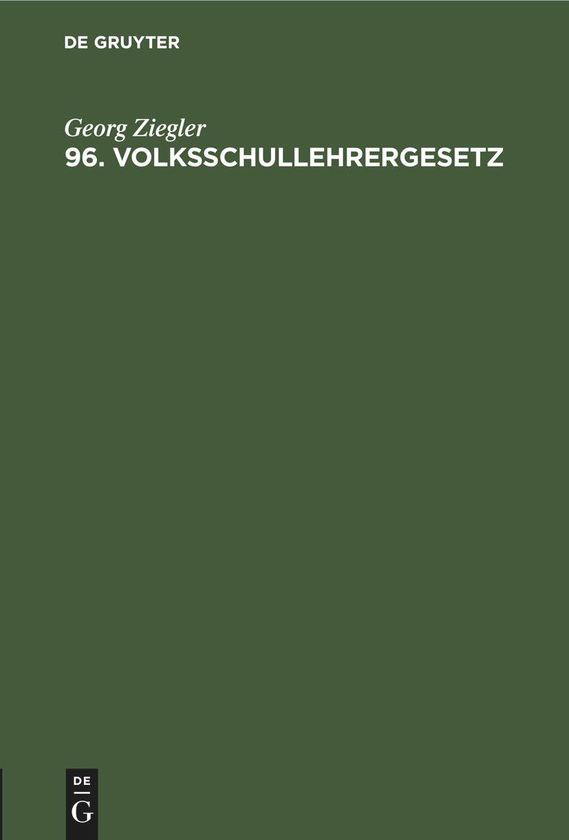 96. Volksschullehrergesetz