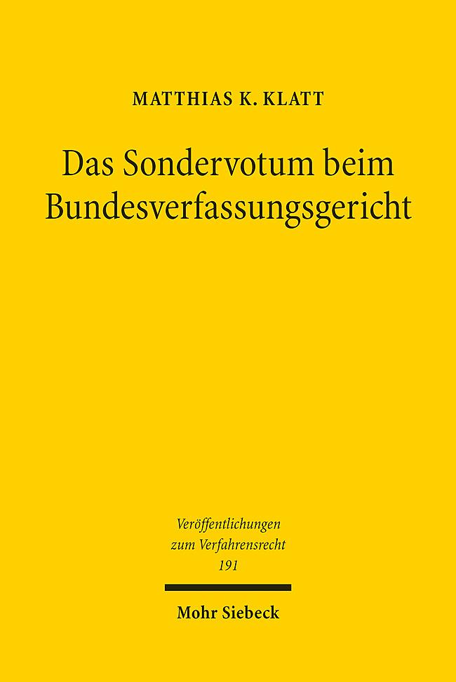 Das Sondervotum beim Bundesverfassungsgericht