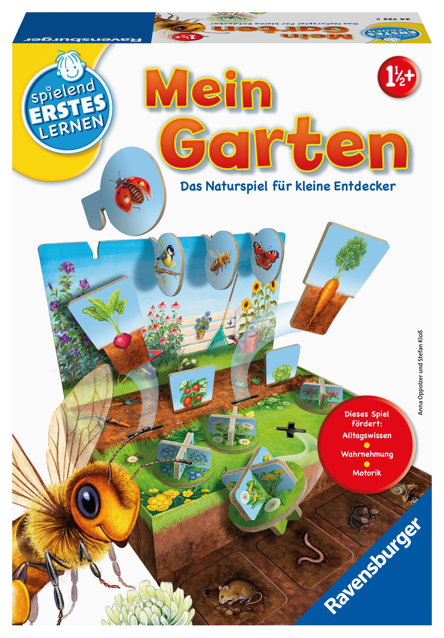 Ravensburger 24733 - Mein Garten -  Lernspiel für Kinder ab 1,5 Jahren, Spielend Erstes Lernen für 1-2 Spieler