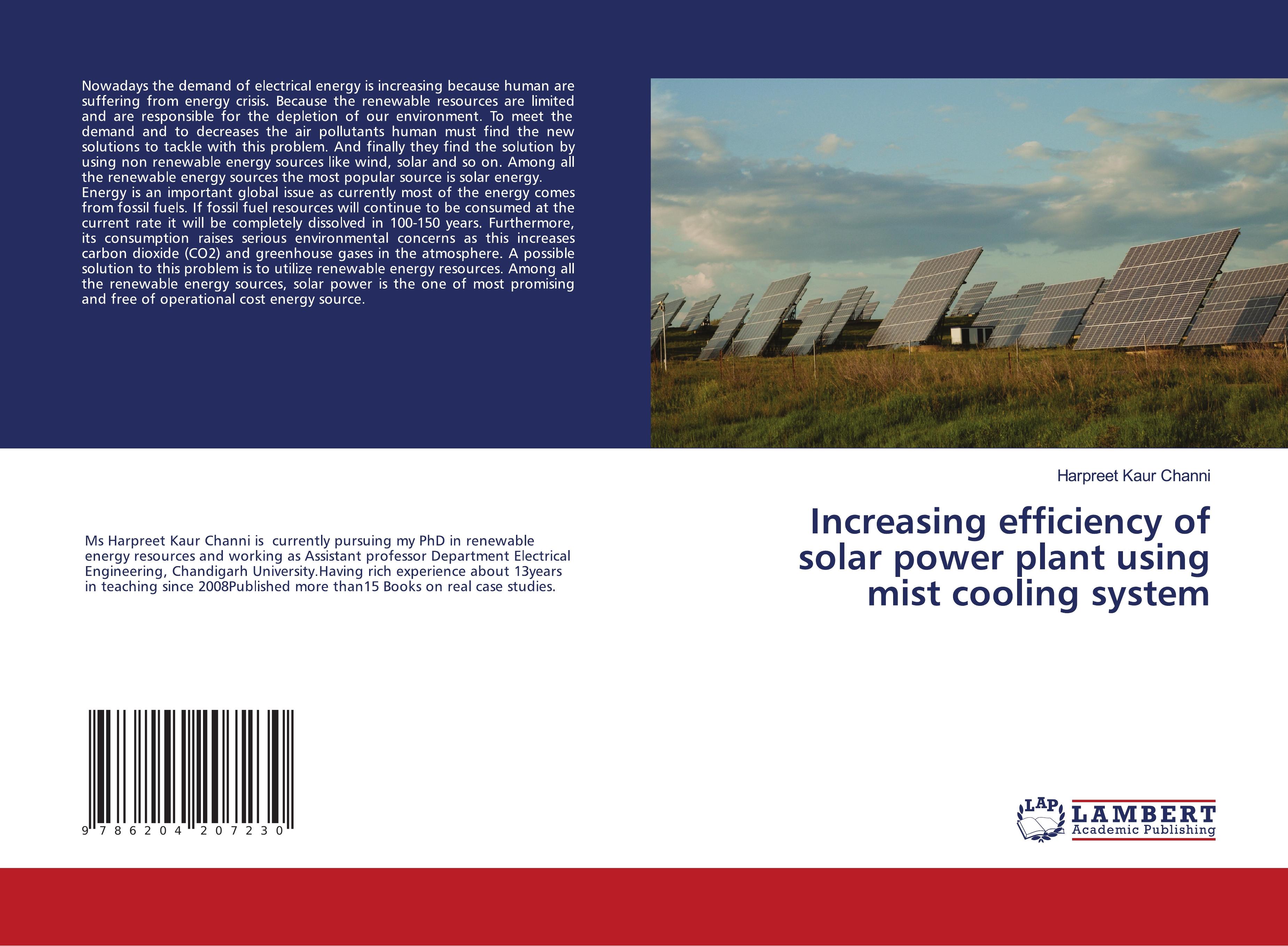 Increasing efficiency of solar power plant using mist cooling system