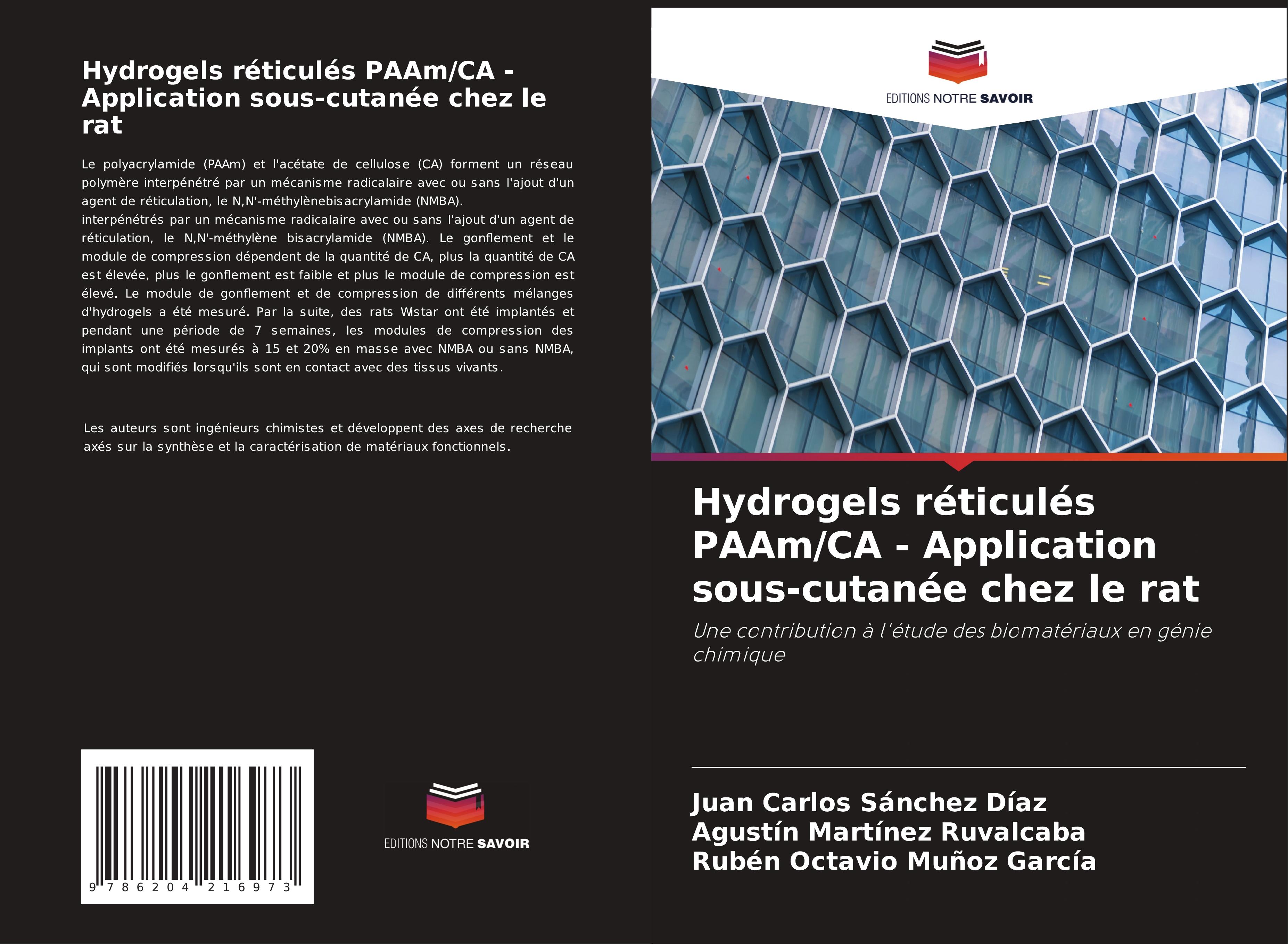 Hydrogels réticulés PAAm/CA - Application sous-cutanée chez le rat