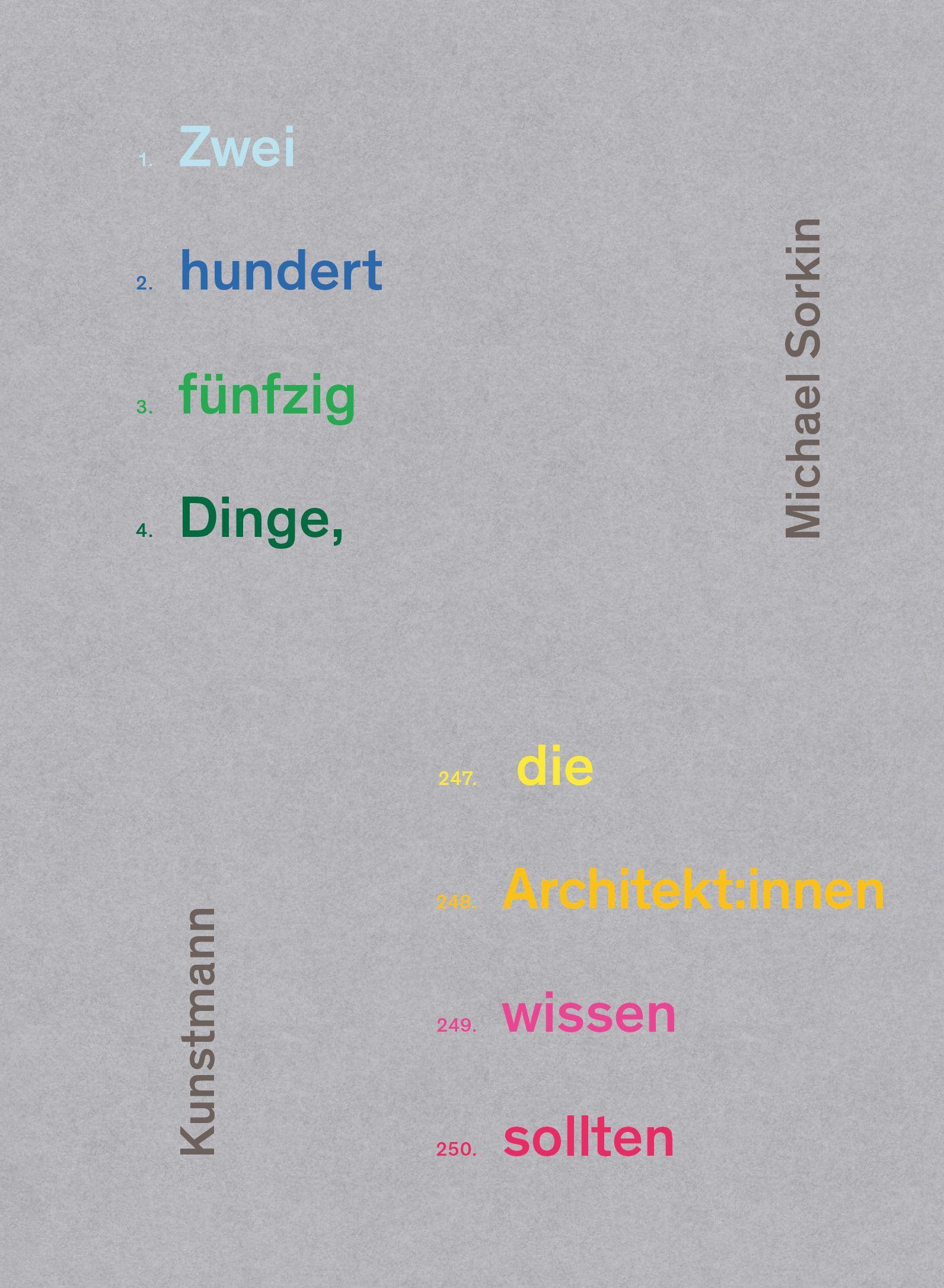 Zweihundertfünfzig Dinge, die Architekt:innen wissen sollten