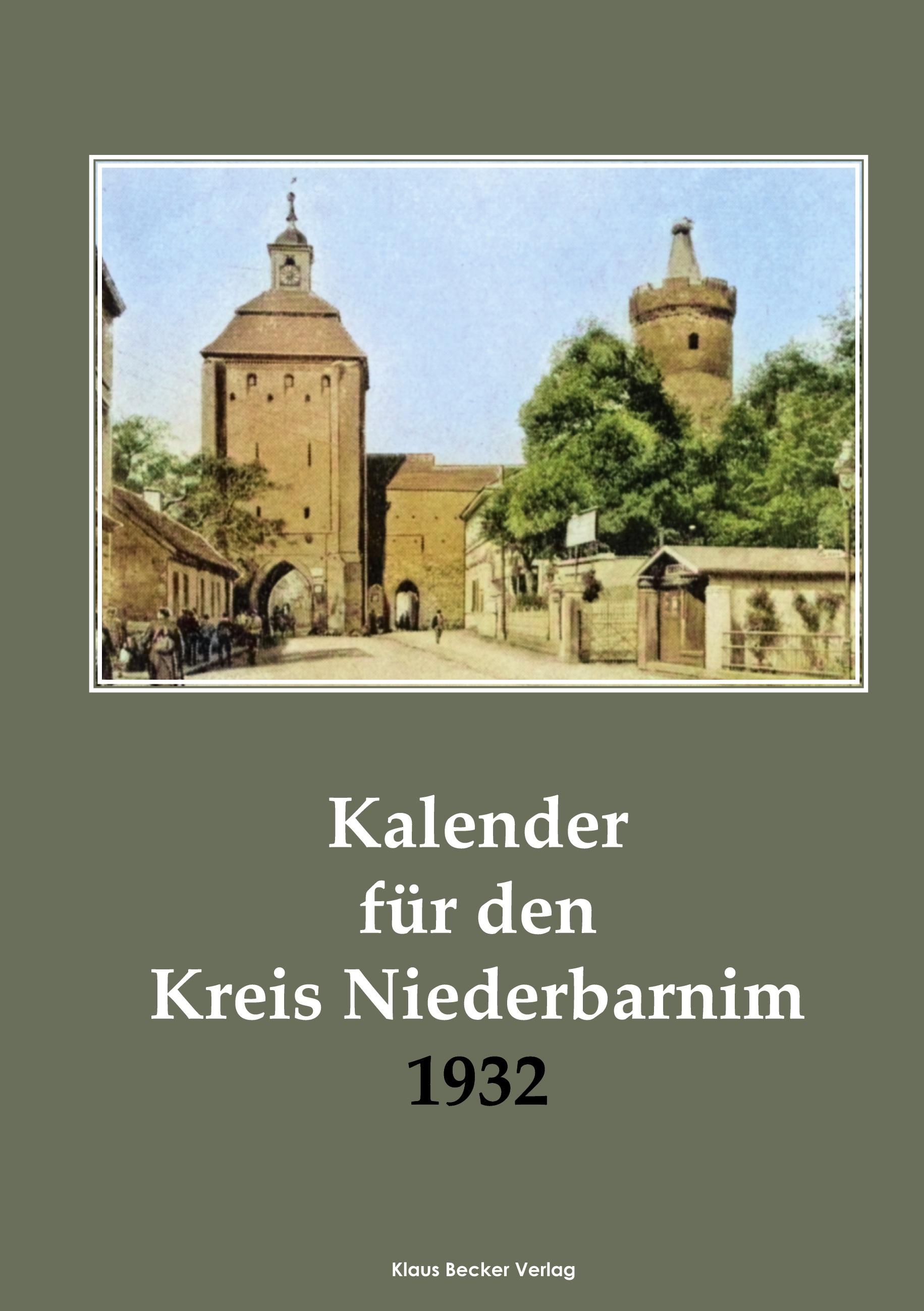 Kalender für den Kreis Niederbarnim 1932