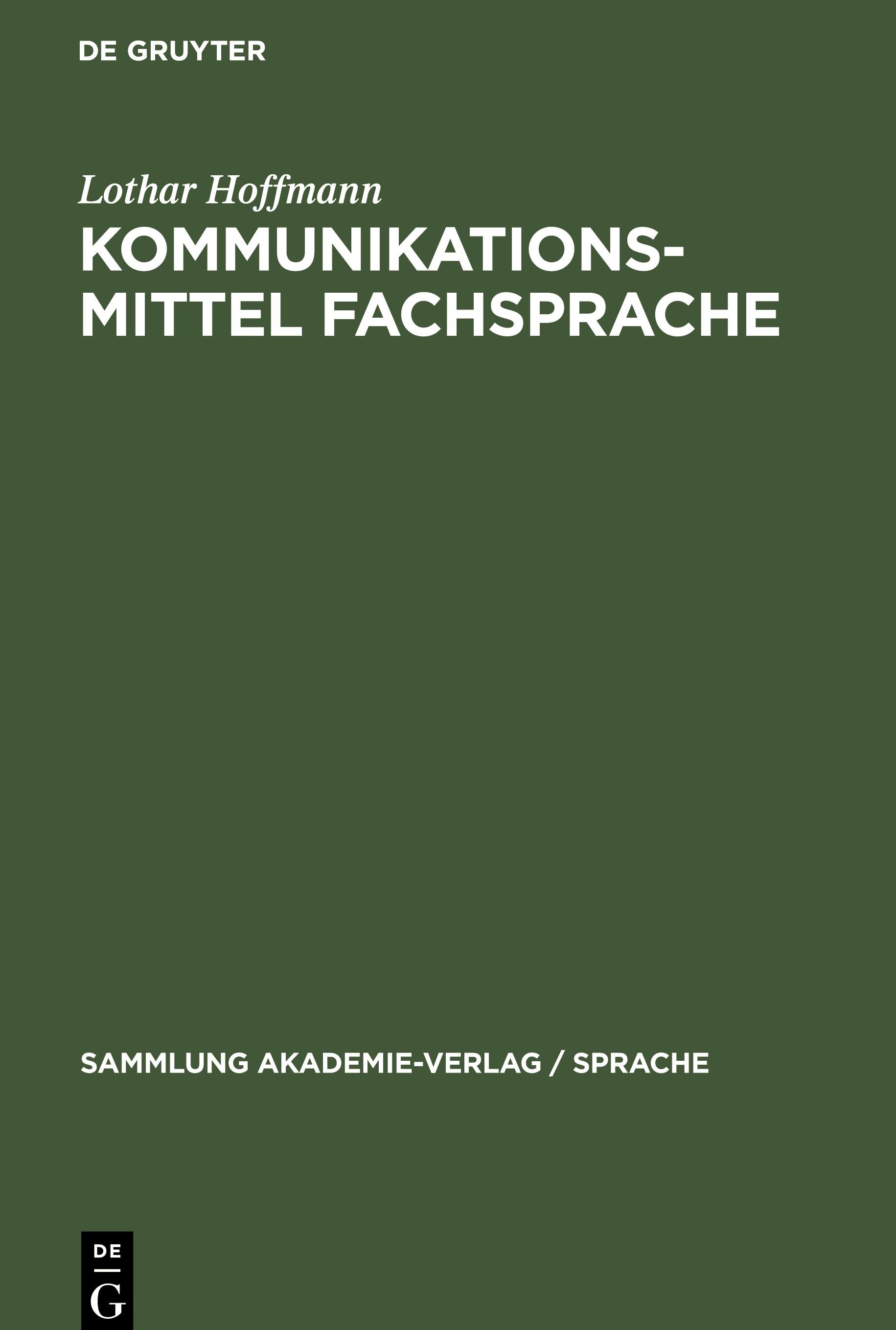 Kommunikationsmittel Fachsprache